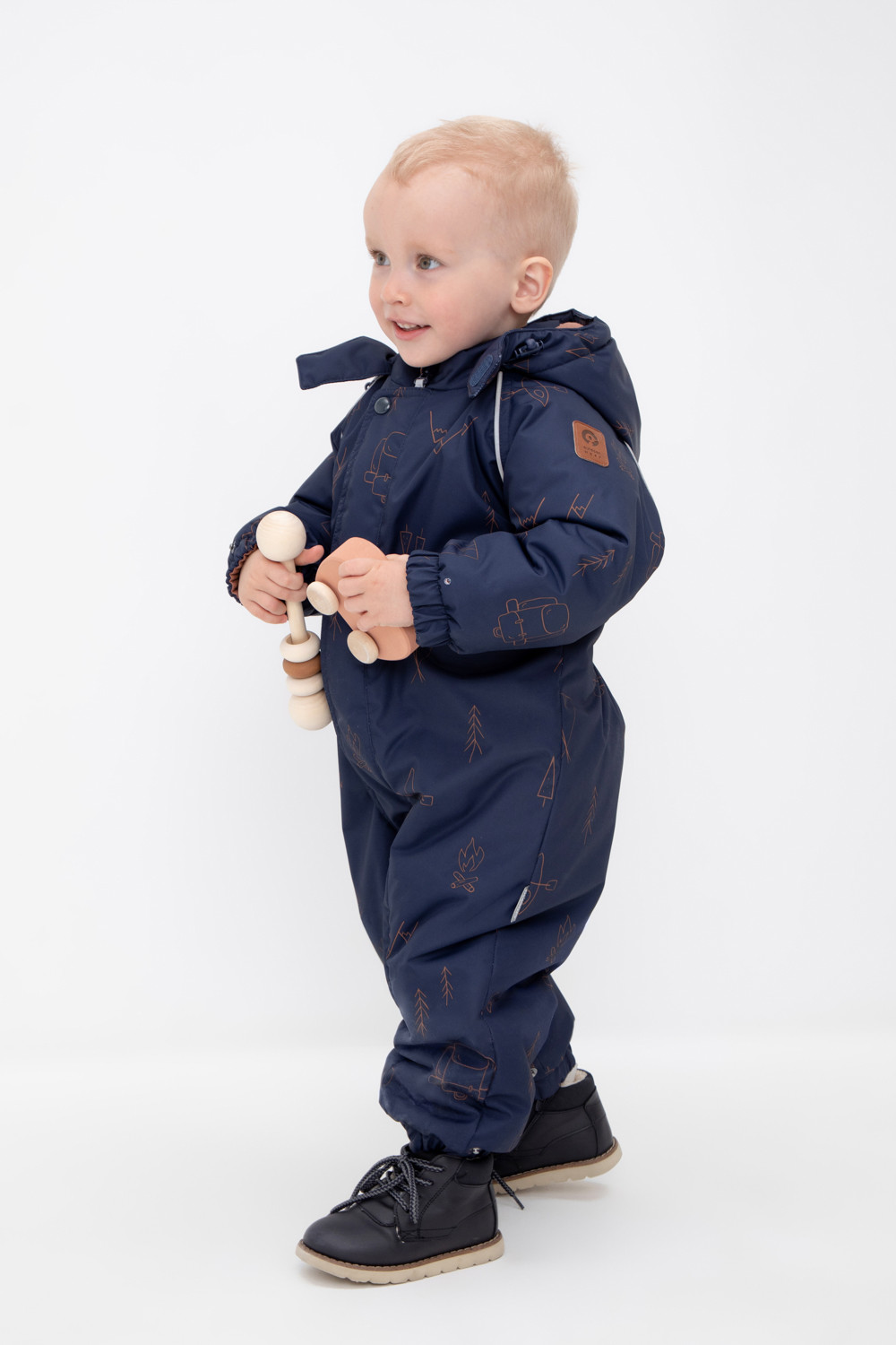 Комбинезоны утепленные для мальчика, артикул: ВК 60032/н/38 Ал, цвет: темно-синий, фото 3