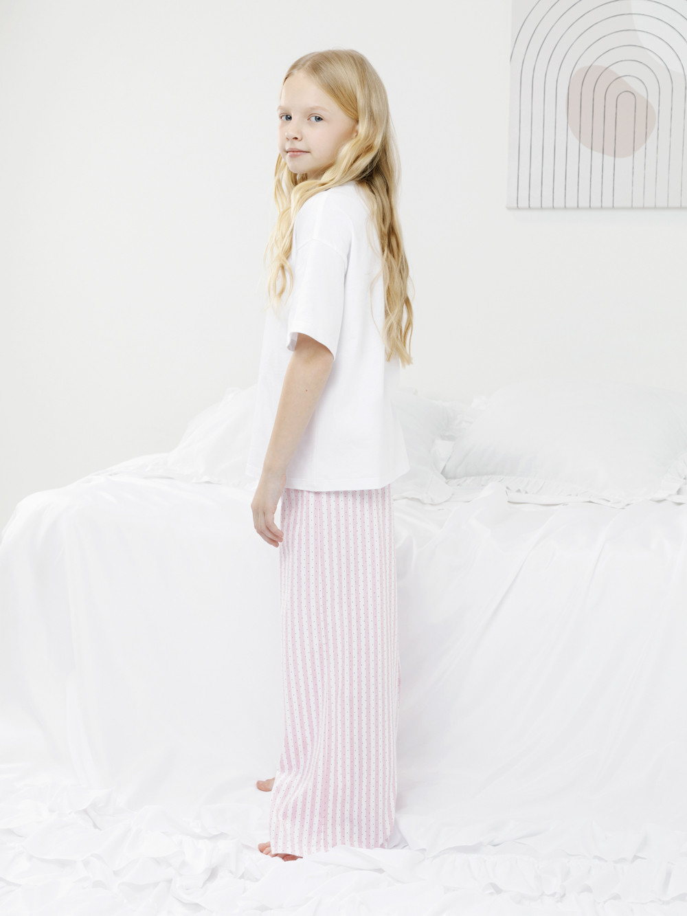 Пижама для девочки, артикул: МП 1666, цвет: белый, фото 3