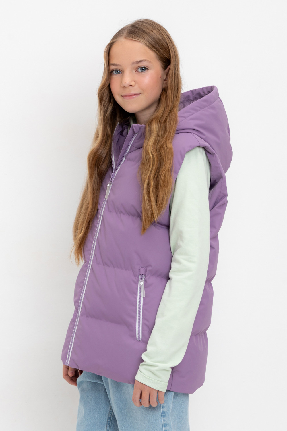 Жилет для девочки, артикул: ВК 35018/2 ГР (98-128), цвет: бордовый, фото 3