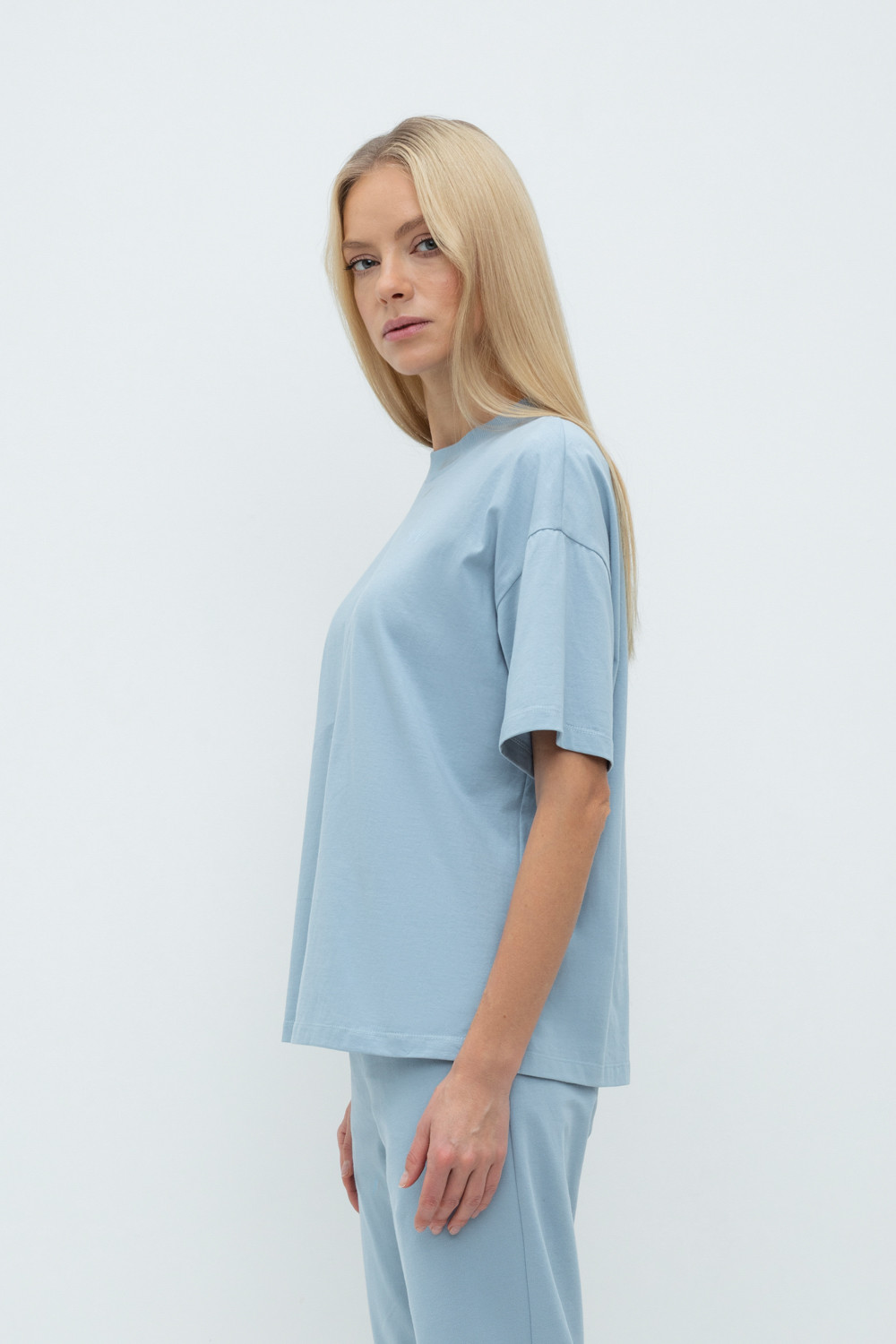 Футболки женские для мам, артикул: ЕВТ 3236, цвет: голубой, фото 3