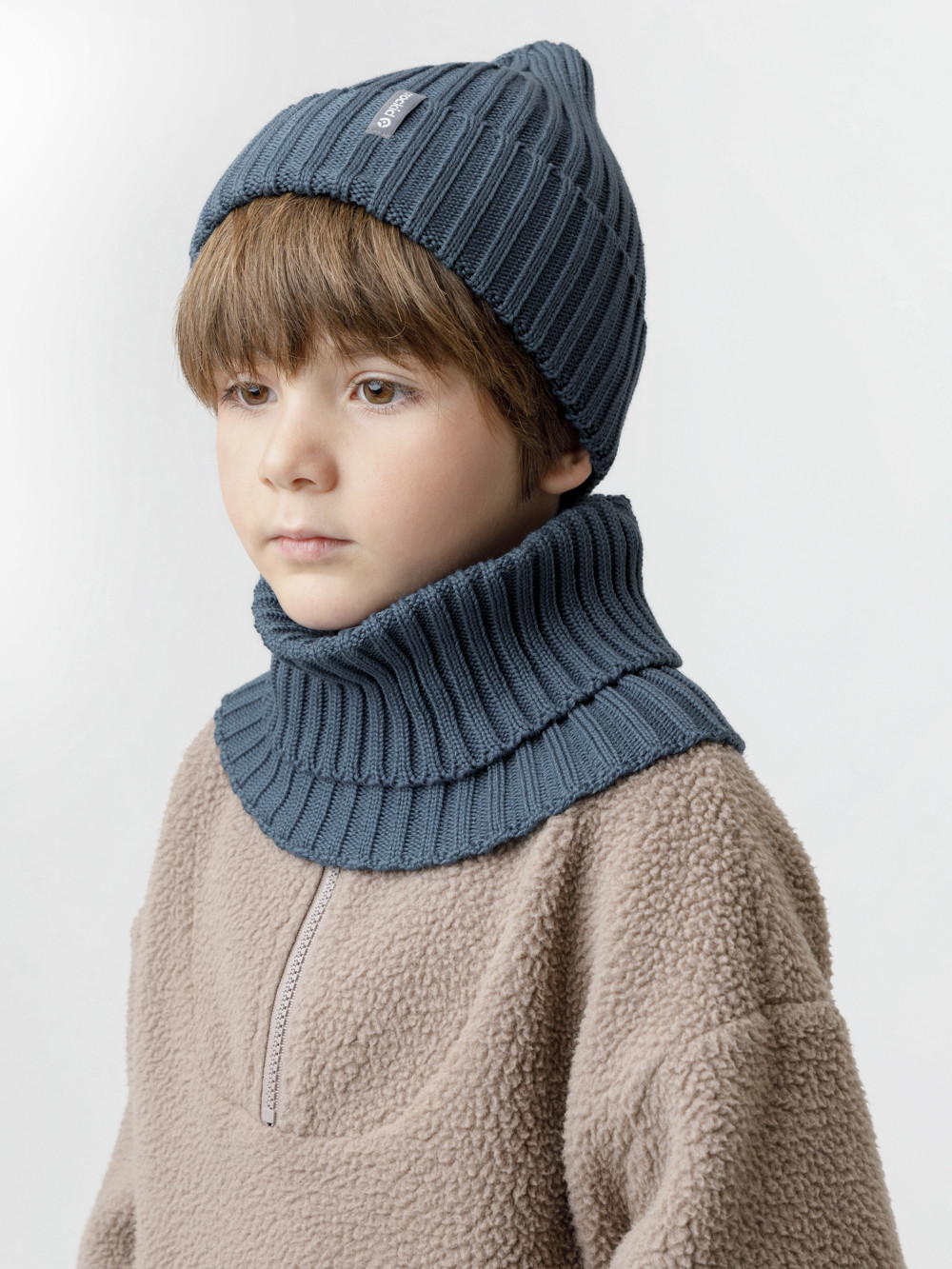 Комплект вязаный для мальчика, артикул: КВ 22021, цвет: синий, фото 3