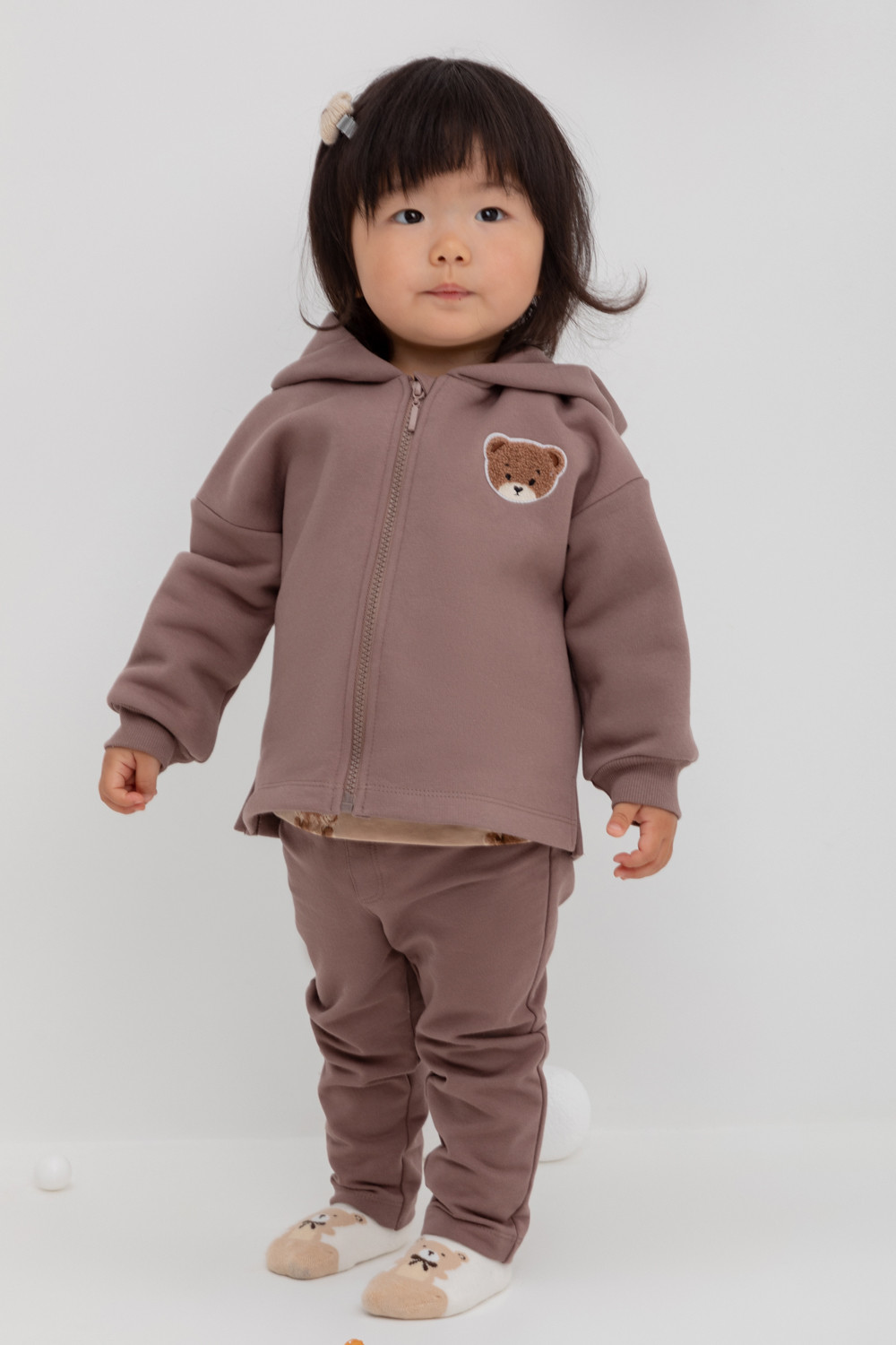 Брюки для девочки, артикул: КР 400598, цвет: коричневый, фото 3