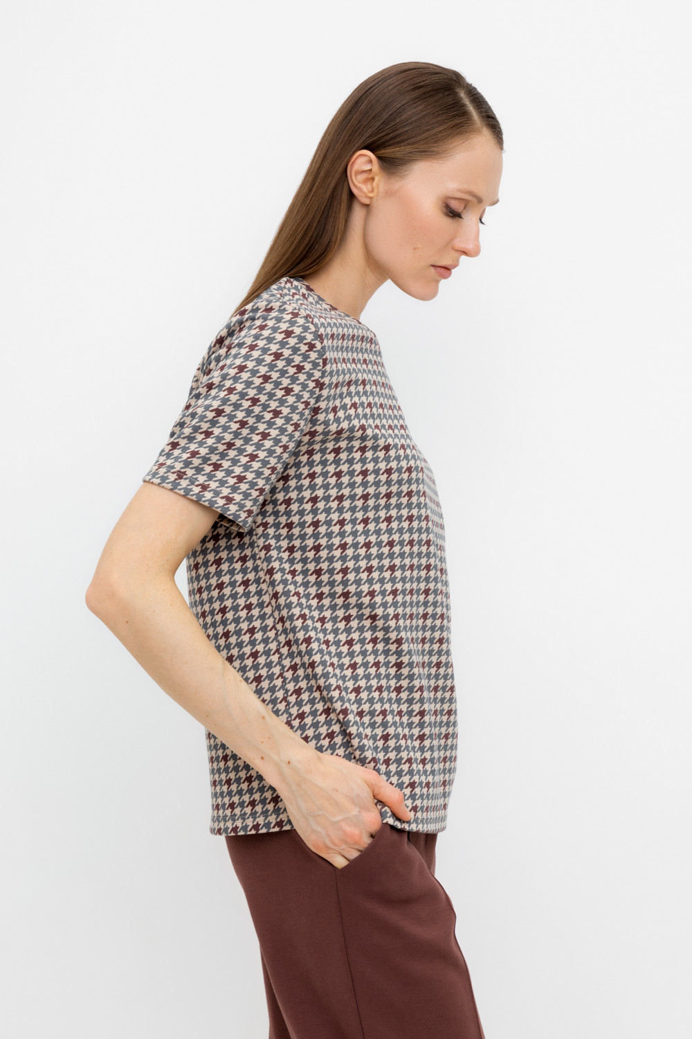 Футболки женские для мам, артикул: ЕВТ 3231, цвет: бежевый, фото 3