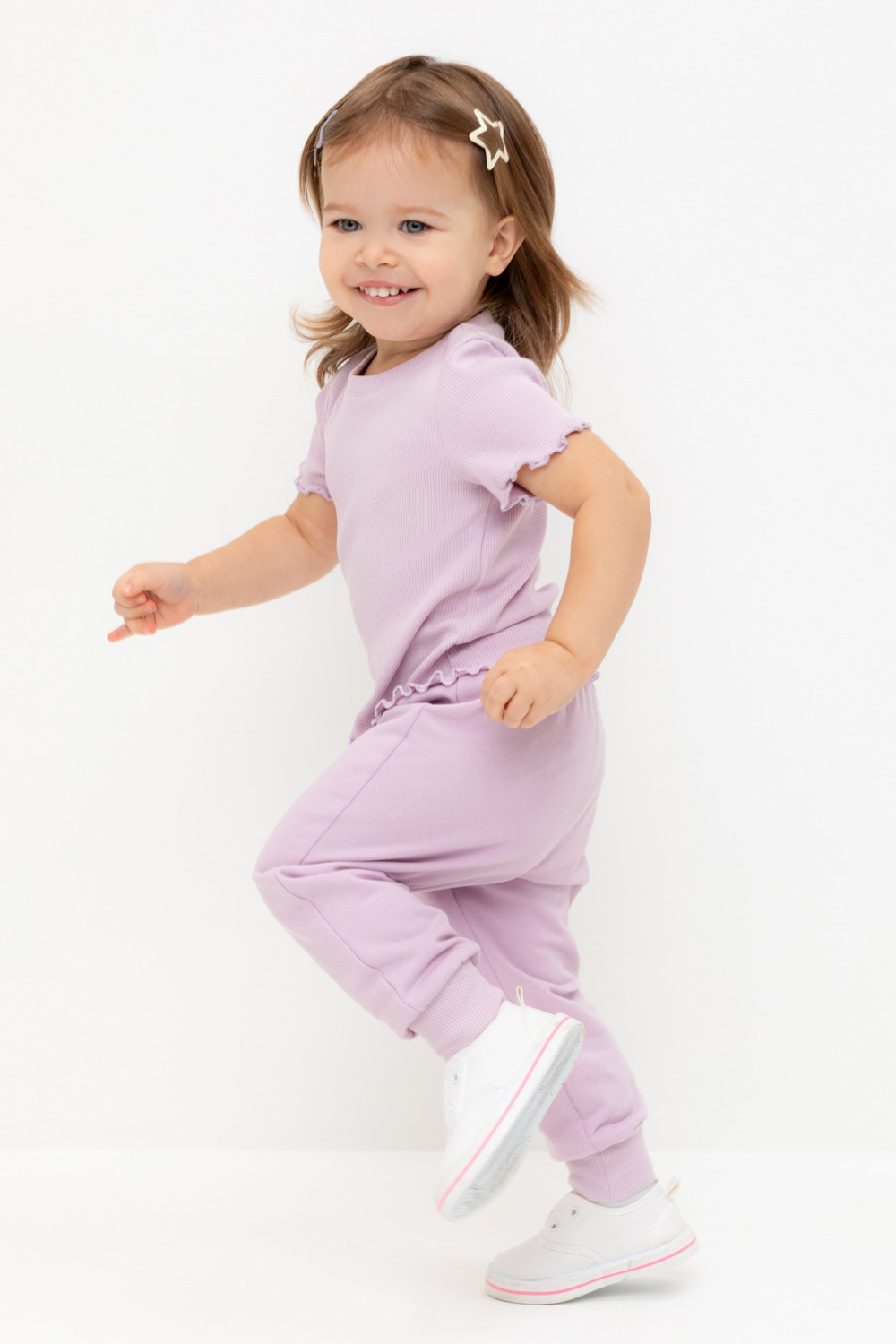 Брюки для девочки, артикул: КР 400687, цвет: фиолетовый, фото 3