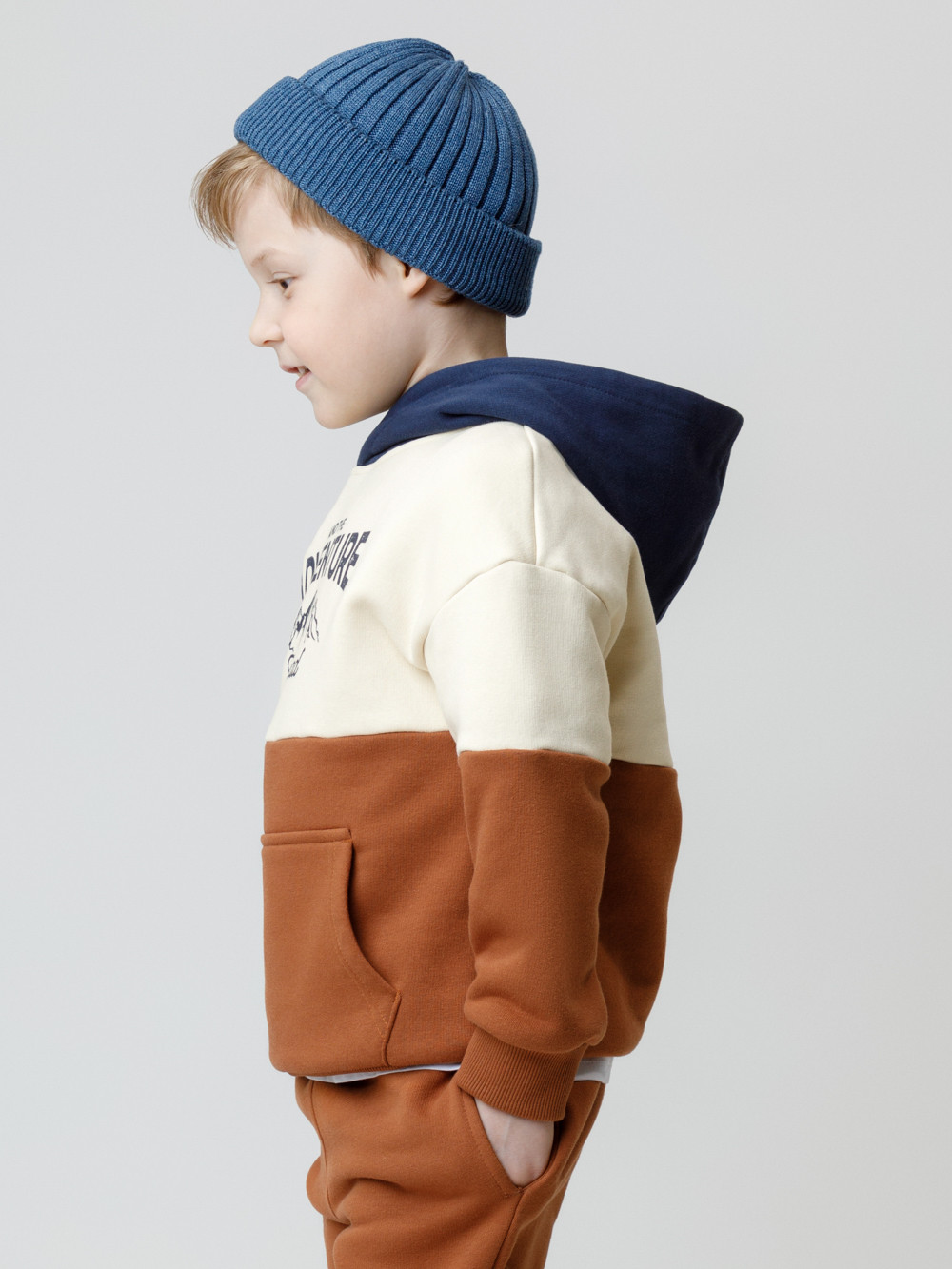 Худи для мальчика, артикул: КР 302214, цвет: коричневый, фото 3