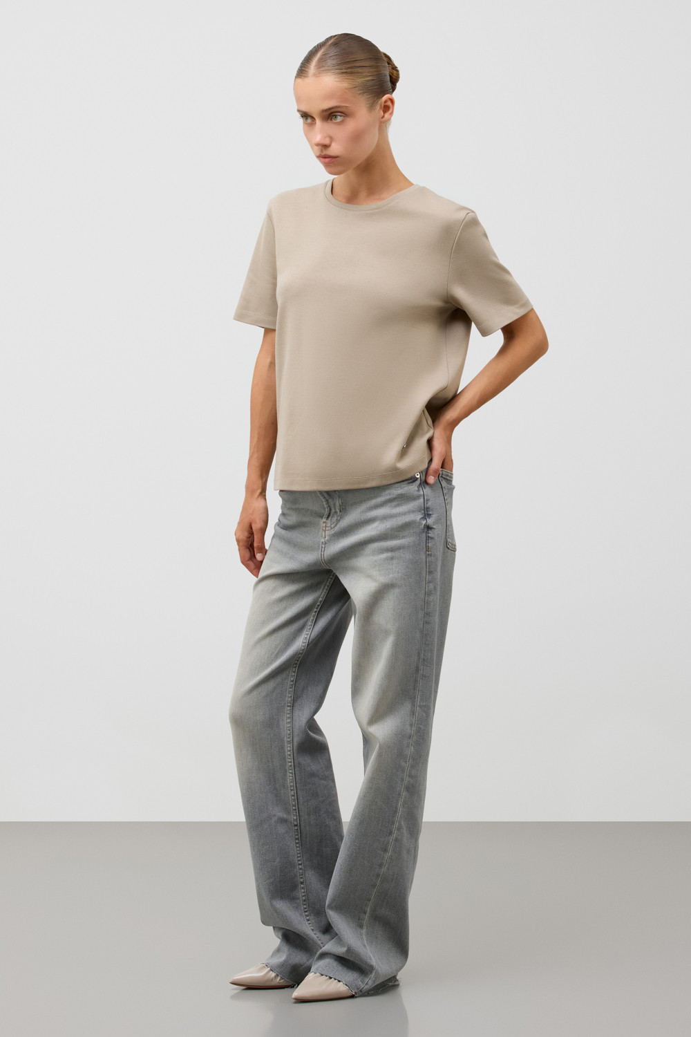 Футболки женские для мам, артикул: ЕВТ 3283, цвет: бежевый, фото 3