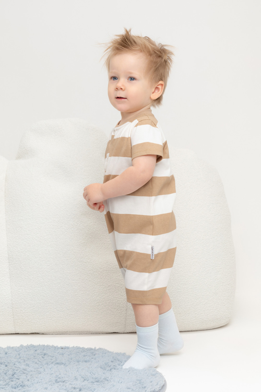 Полукомбинезон для мальчика, артикул: КР 6502, цвет: бежевый, фото 3