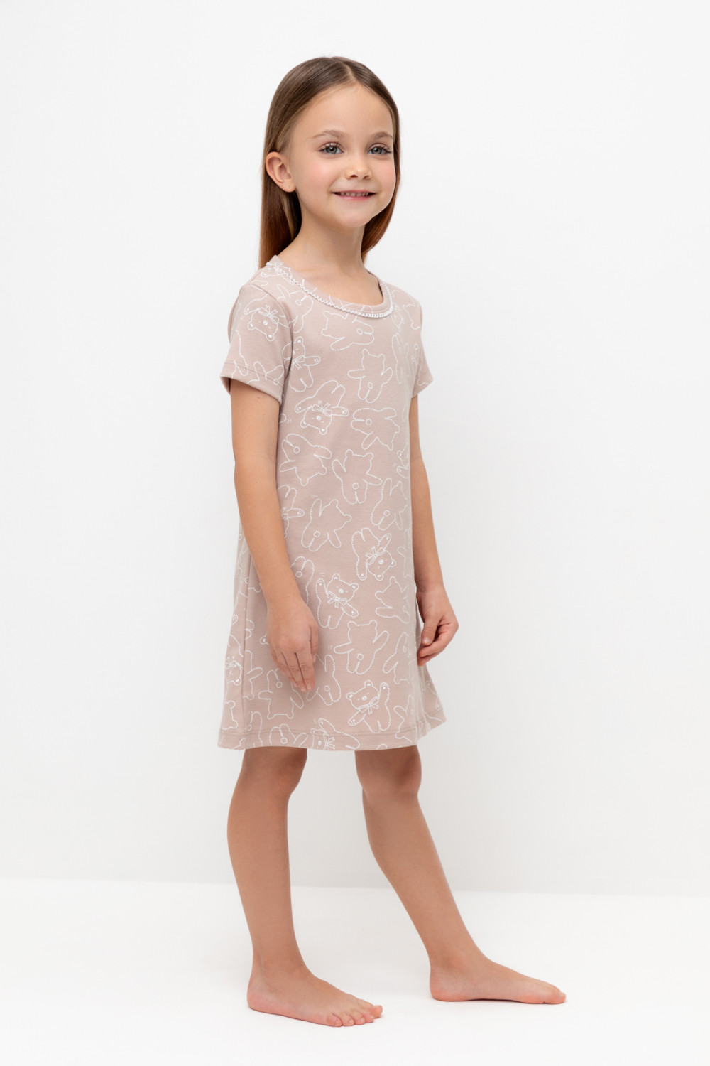 Ночная сорочка для девочки, артикул: К 1156, цвет: бежевый, фото 3