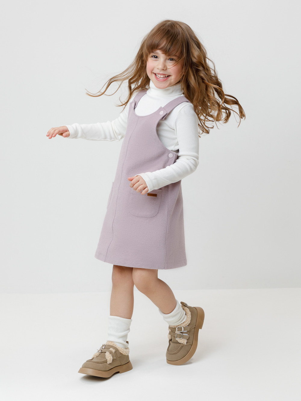 Сарафан для девочки, артикул: КР 5955, цвет: фиолетовый, фото 3