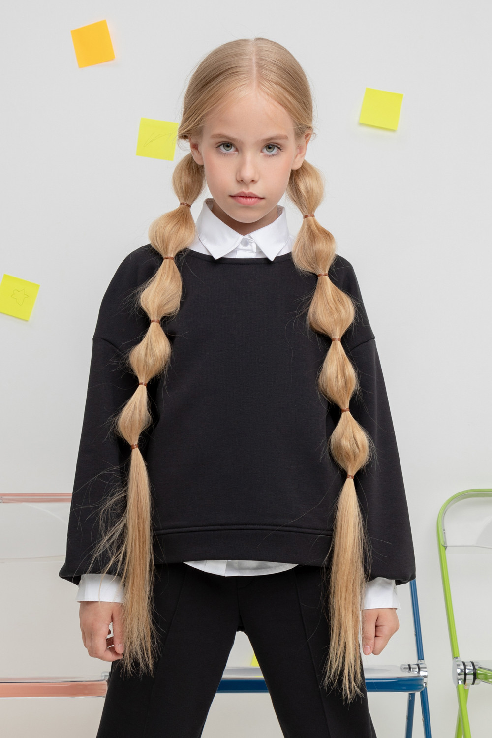 Джемпер для девочки, артикул: К 302153, цвет: черный, фото 3