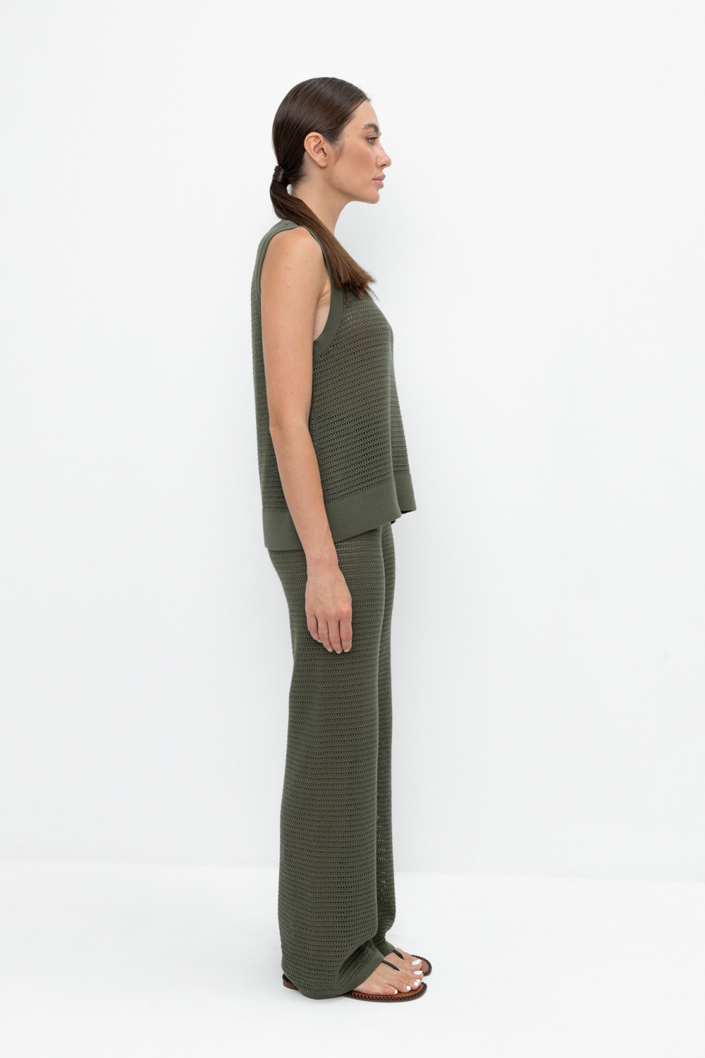 Брюки женские для мам, артикул: ЕВ 429, цвет: зеленый, фото 3