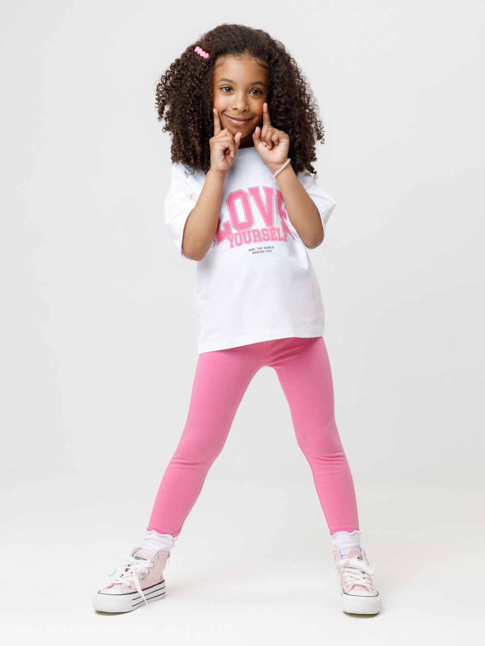 Лосины для девочки, артикул: МП 4074, цвет: ярко-розовый, фото 3