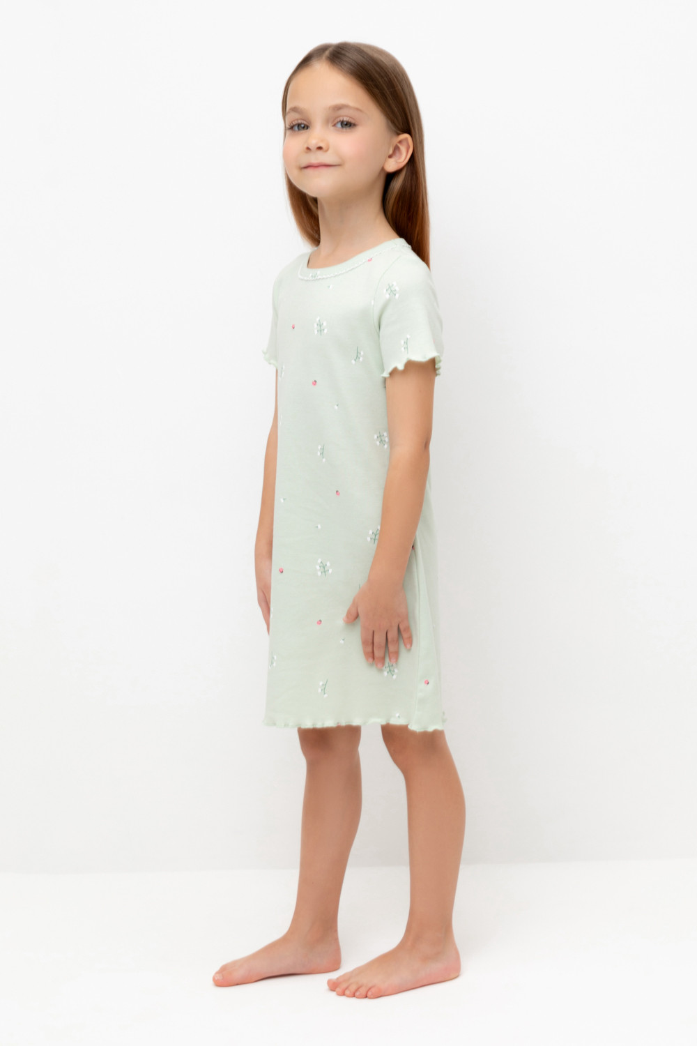 Ночная сорочка для девочки, артикул: К 1180, цвет: зеленый, фото 3