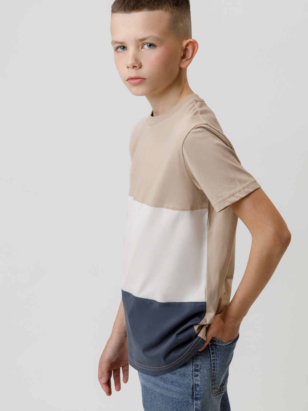 Футболка для мальчика, артикул: КР 302171, цвет: бежевый, фото 3