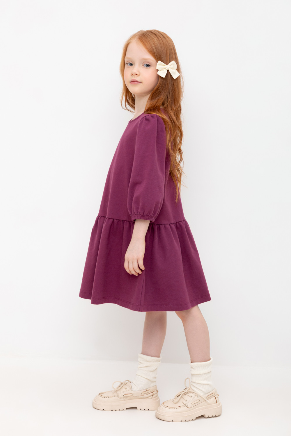 Платье для девочки, артикул: КР 5898, цвет: бордовый, фото 3