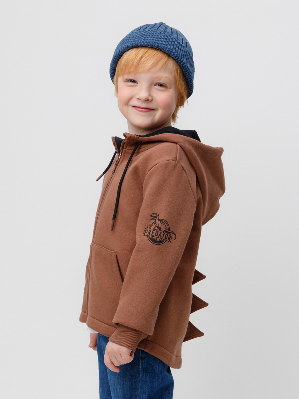 Жакет для мальчика, артикул: КР 301859, цвет: коричневый, фото 2