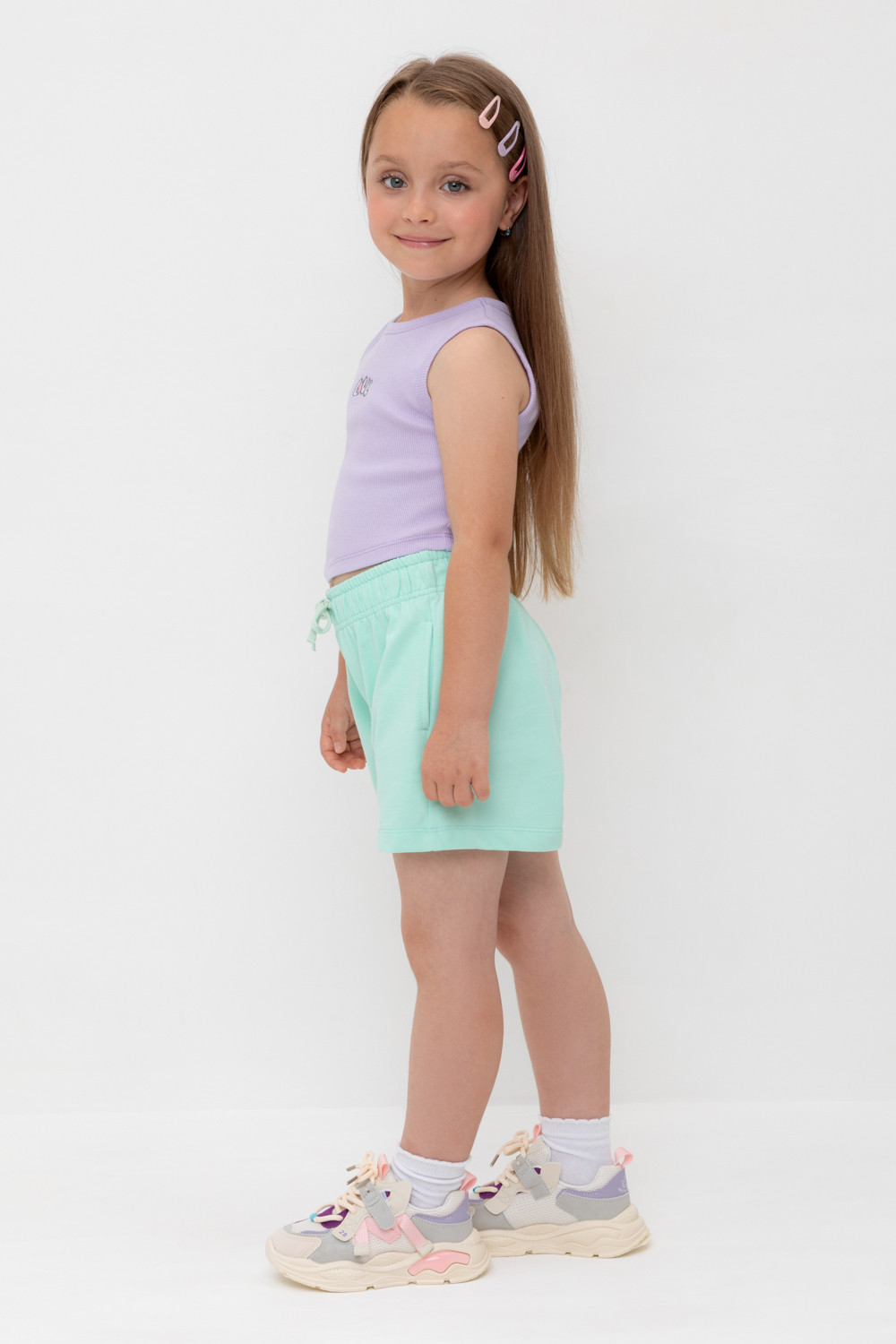 Шорты для девочки, артикул: КР 400548, цвет: зеленый, фото 3