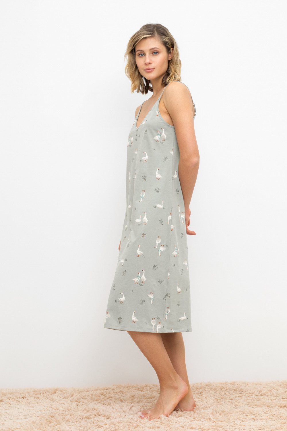 Сорочки ночные женские для мам, артикул: Е 10002, цвет: зеленый, фото 3