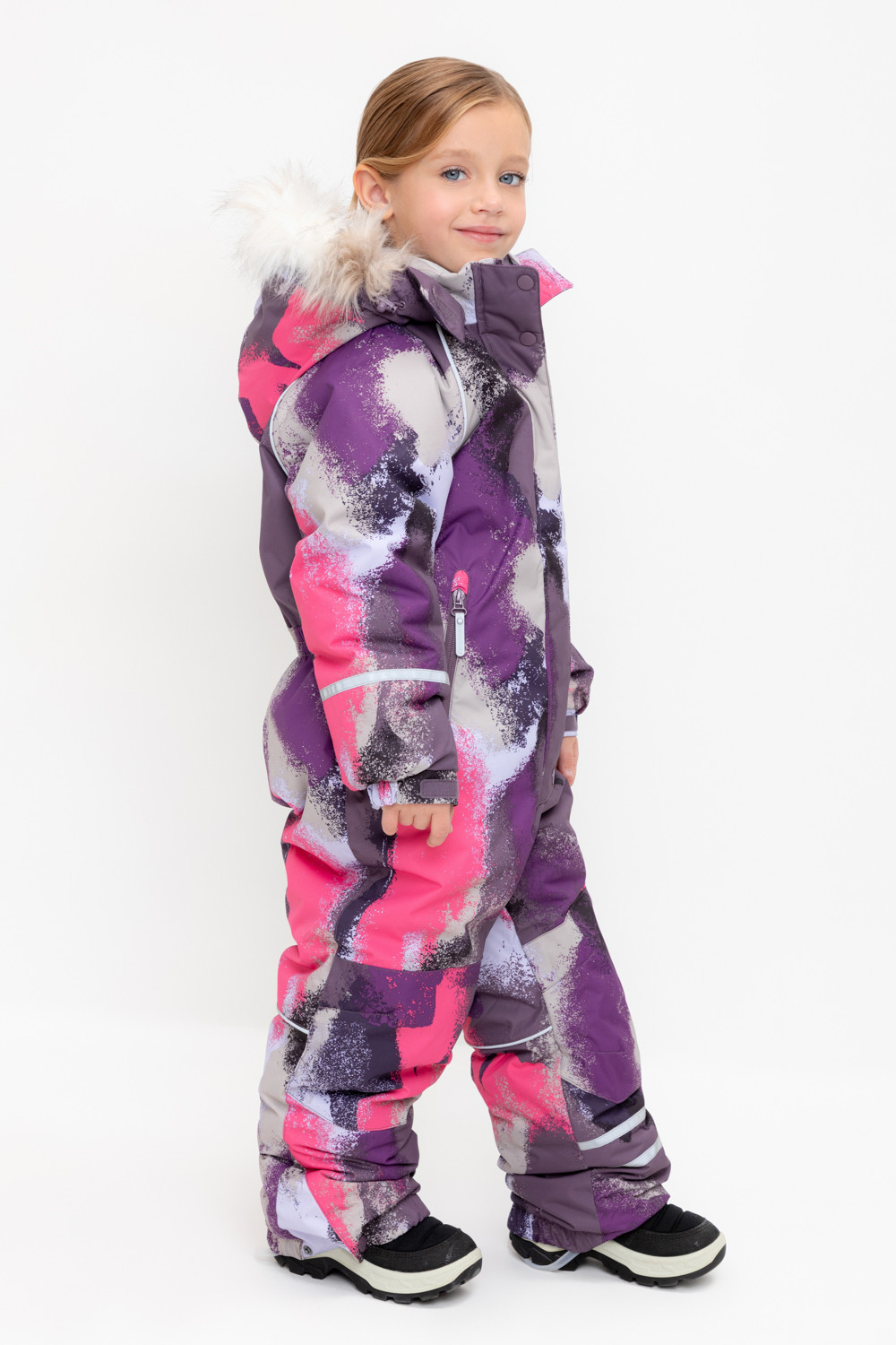 Комбинезоны утепленные для девочки, артикул: ВК 60097/н/3 ГР, цвет: бордовый, фото 3