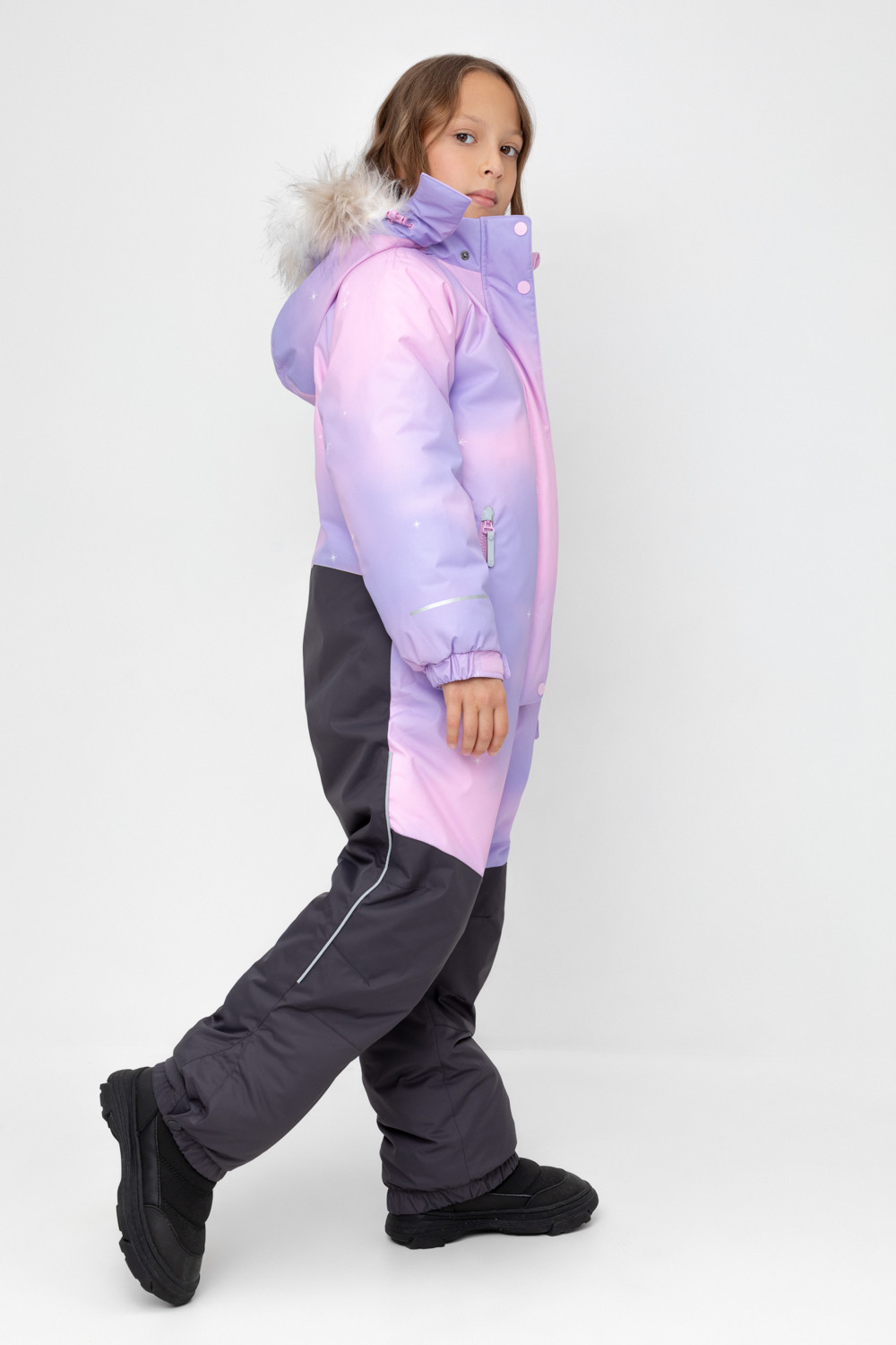 Комбинезоны утепленные для девочки, артикул: ВК 60120/н/4 ГР, цвет: розовый, фото 3