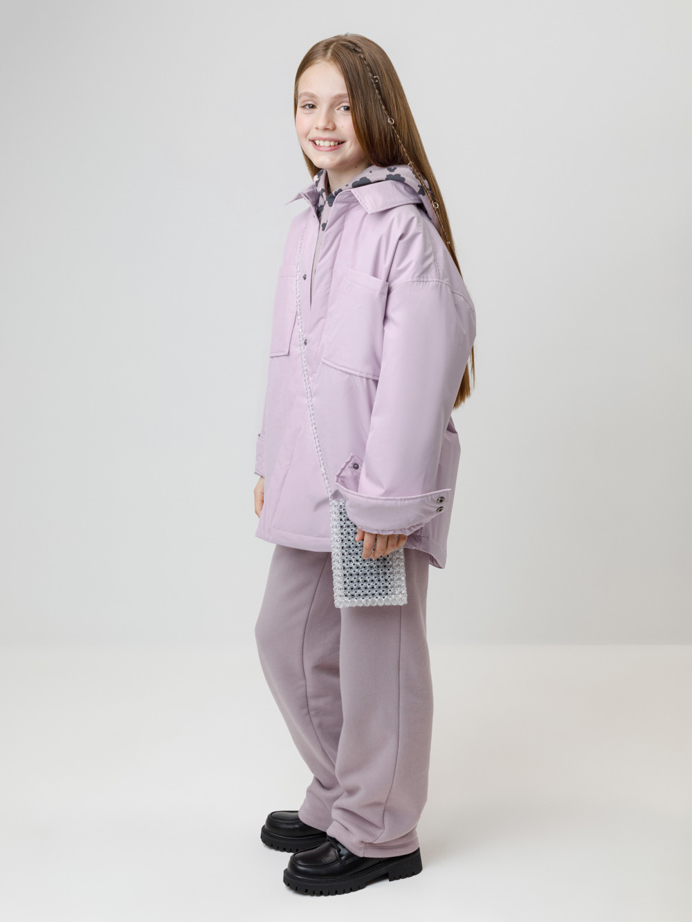 Куртка для девочки, артикул: ВК 32182/1 ГР, цвет: фиолетовый, фото 3