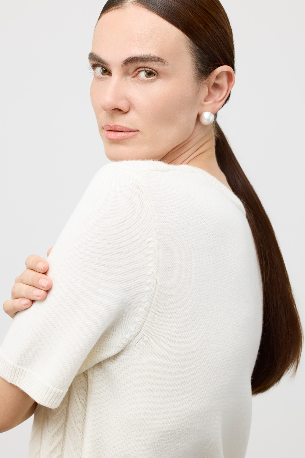 Джемперы женские для мам, артикул: ЕВ 30233/ш, цвет: бежевый, фото 3