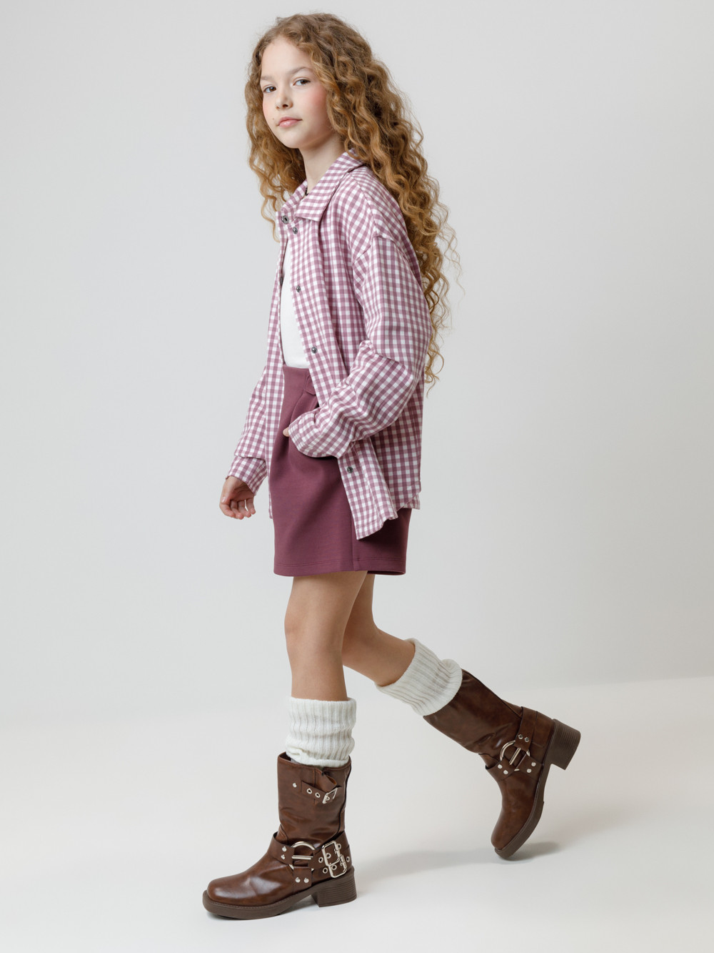 Рубашка для девочки, артикул: КР 302567, цвет: бордовый, фото 3
