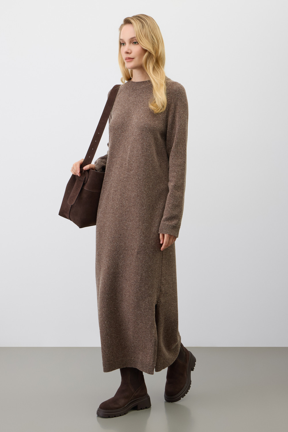 Платья женские для мам, артикул: ЕВ 529/ш, цвет: коричневый, фото 3