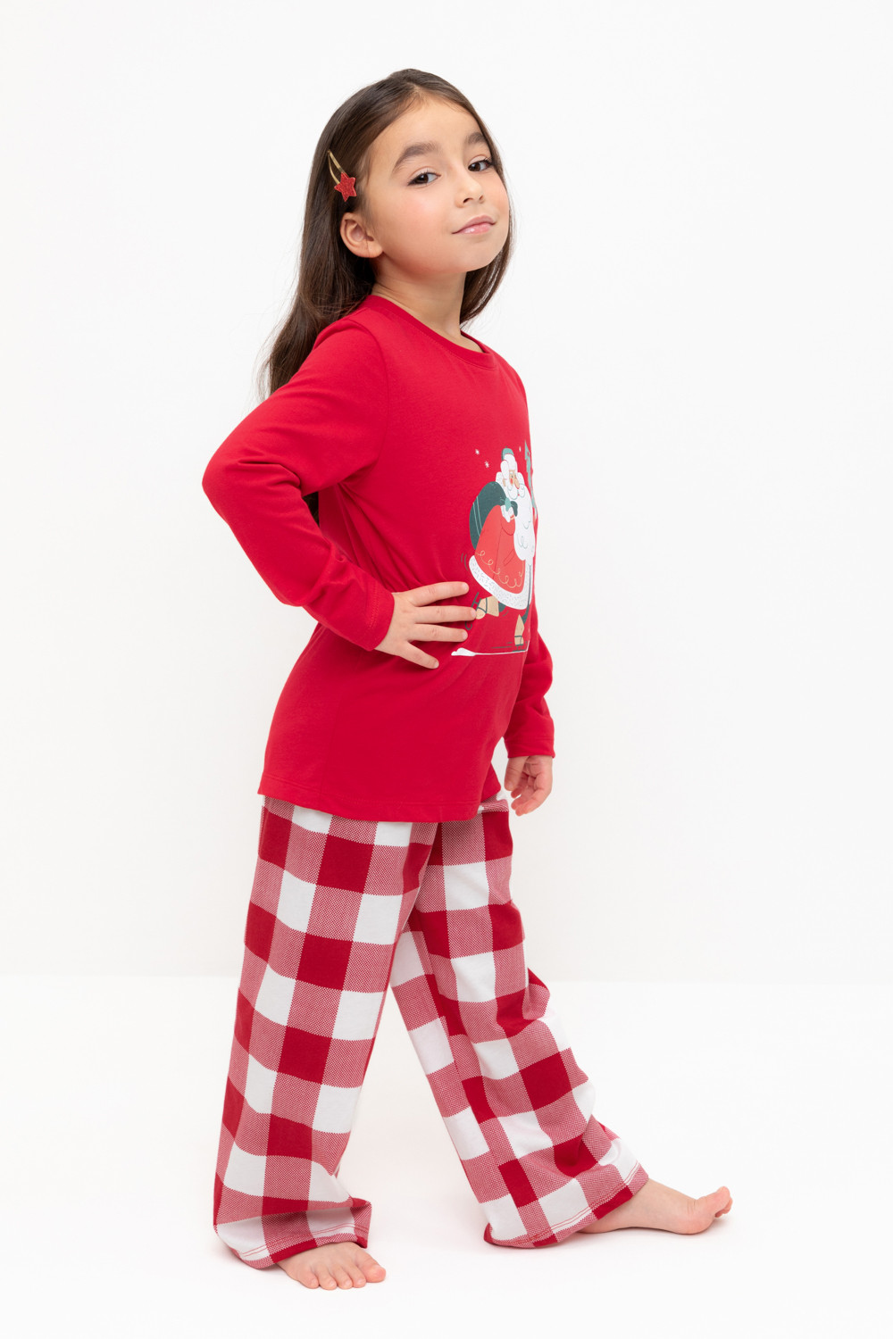 Пижама для девочки, артикул: К 1619, цвет: красный, фото 3