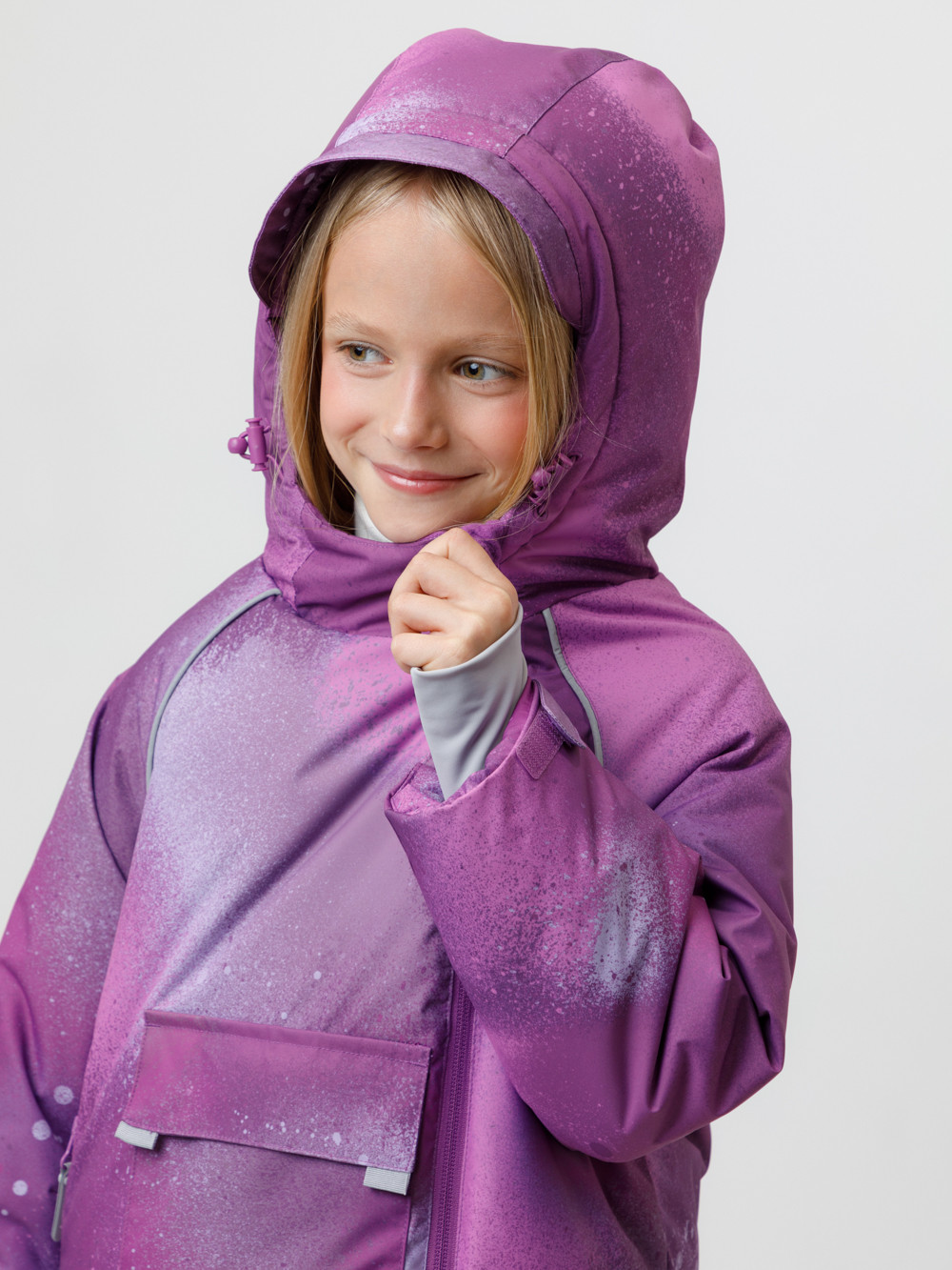 Комплект утепленный для девочки, артикул: ВК 20069/н/1 ГР, цвет: фиолетовый, фото 3