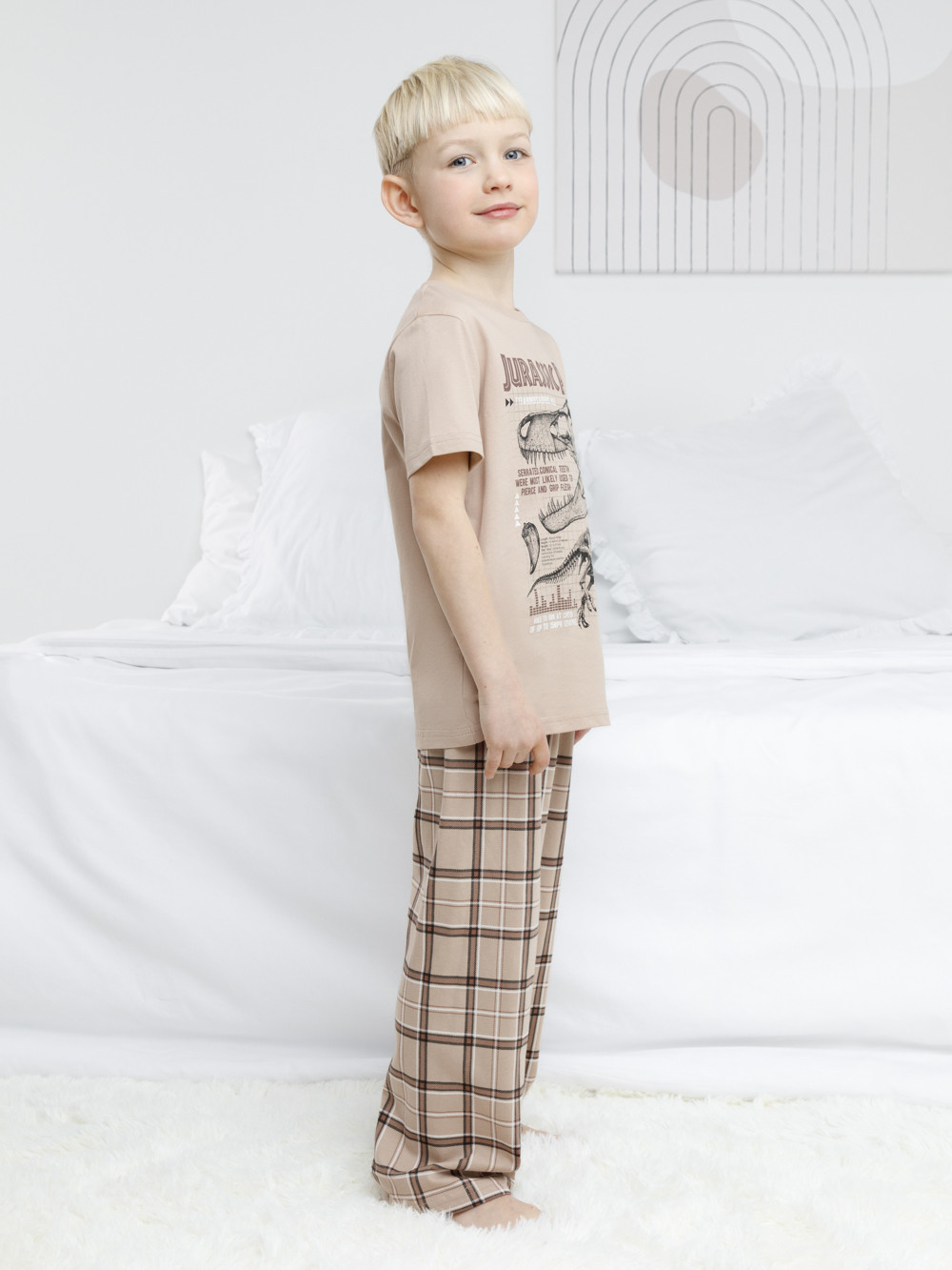 Пижама для мальчика, артикул: К 1599, цвет: бежевый, фото 3