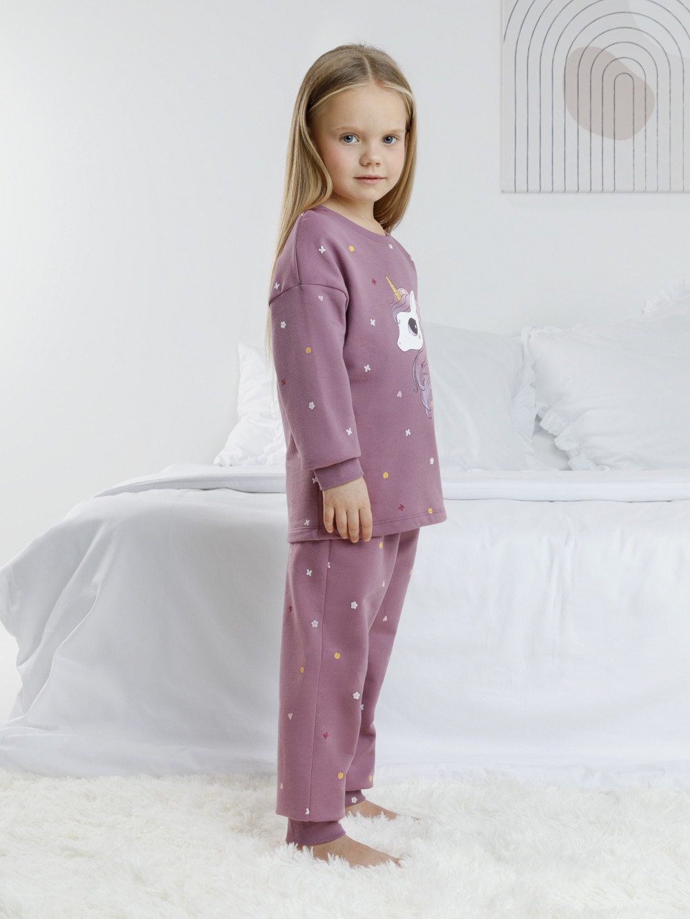 Пижама для девочки, артикул: К 1581, цвет: фиолетовый, фото 3