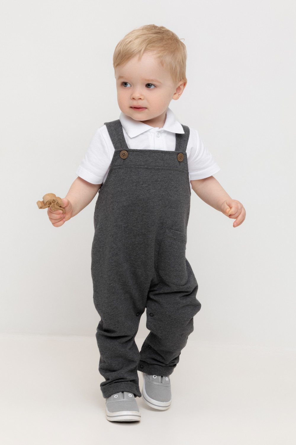 Полукомбинезон для мальчика, артикул: КР 6466, цвет: темно-серый, фото 3