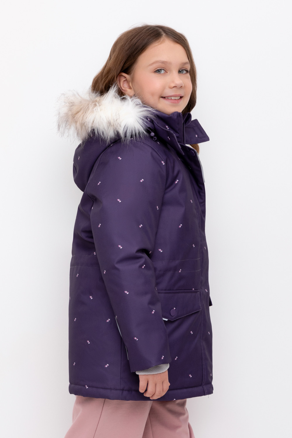 Куртка для девочки, артикул: ВК 38100/н/2 ГР, цвет: фиолетовый, фото 3