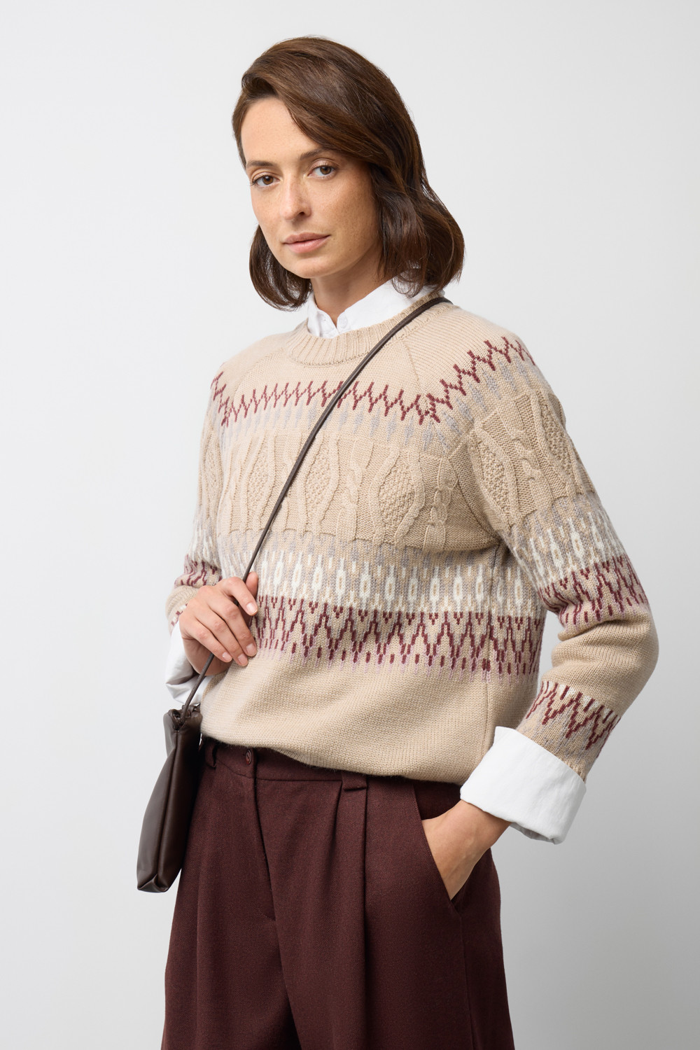 Джемперы женские для мам, артикул: ЕВ 30278/ш, цвет: бежевый, фото 3