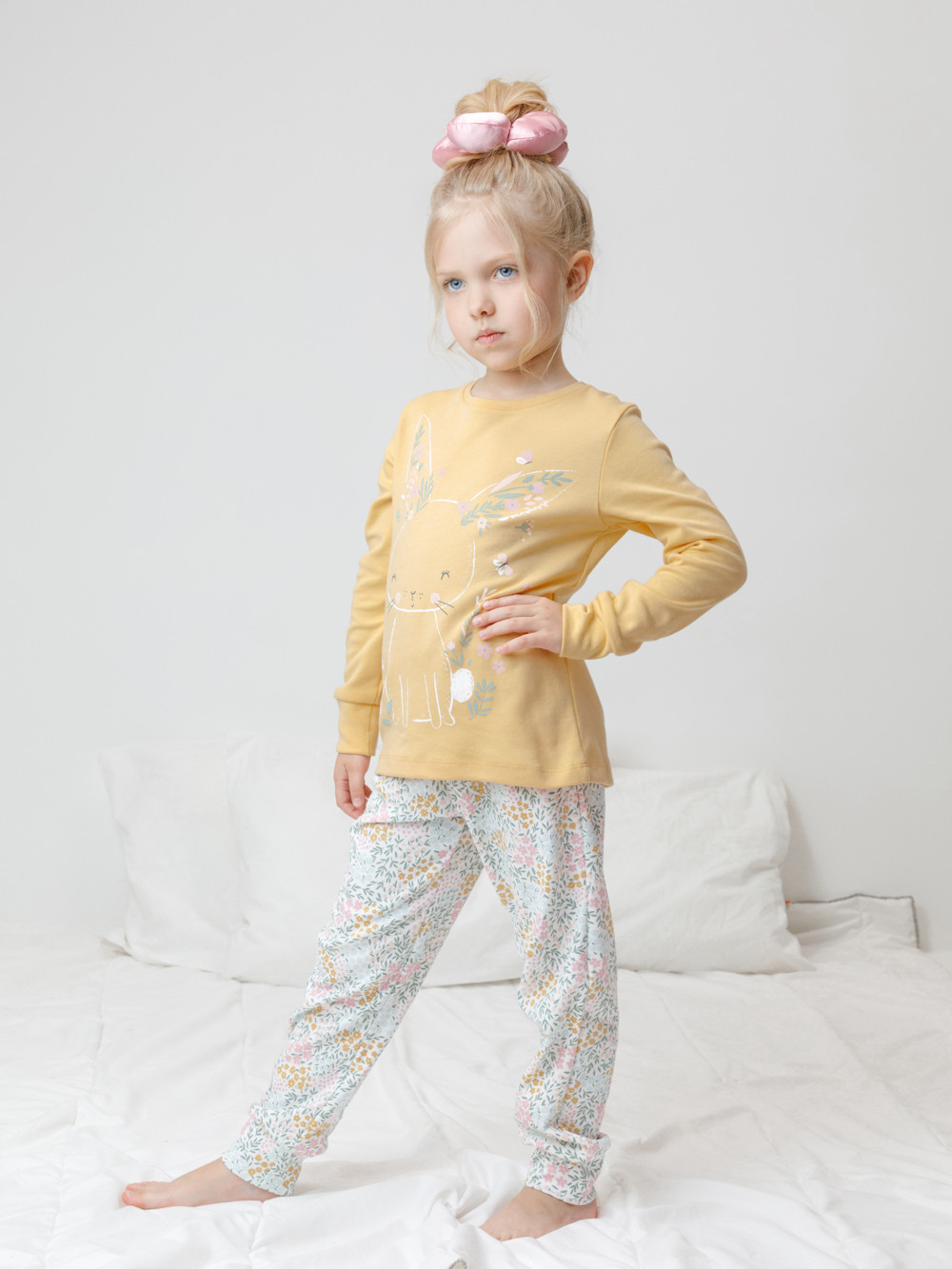 Пижама для девочки, артикул: К 1541, цвет: желтый, фото 3