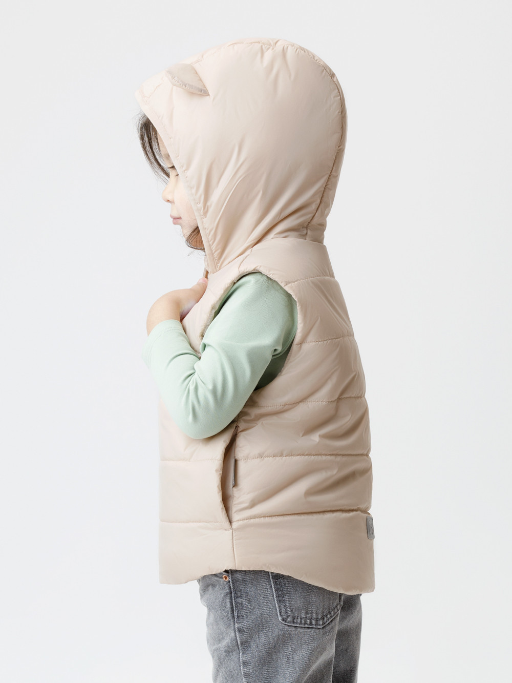 Жилет для девочки, артикул: ВК 35012/3 ГР, цвет: бежевый, фото 3