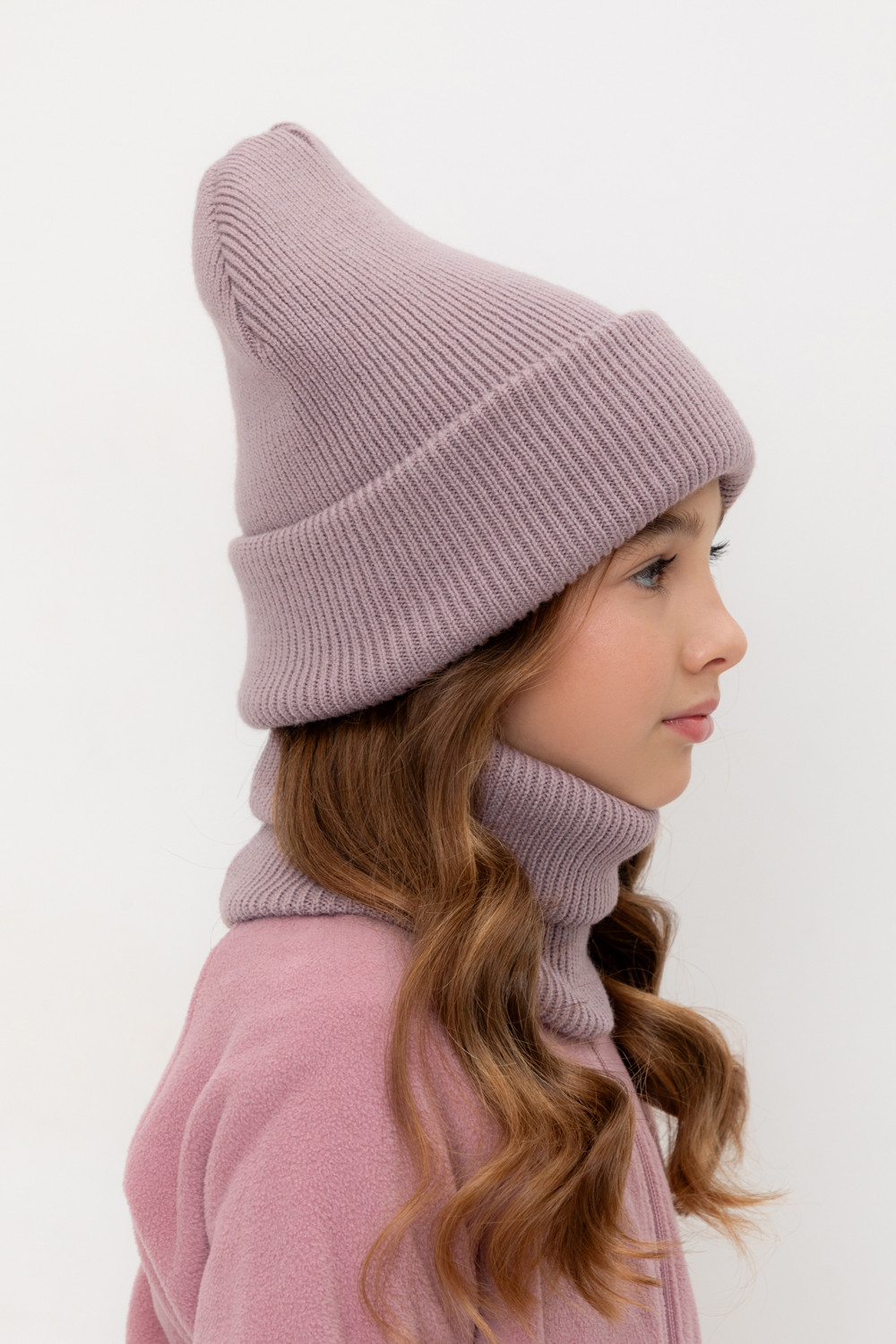 Комплект вязаный для девочки, артикул: КВ 22016/ш, цвет: розовый, фото 3