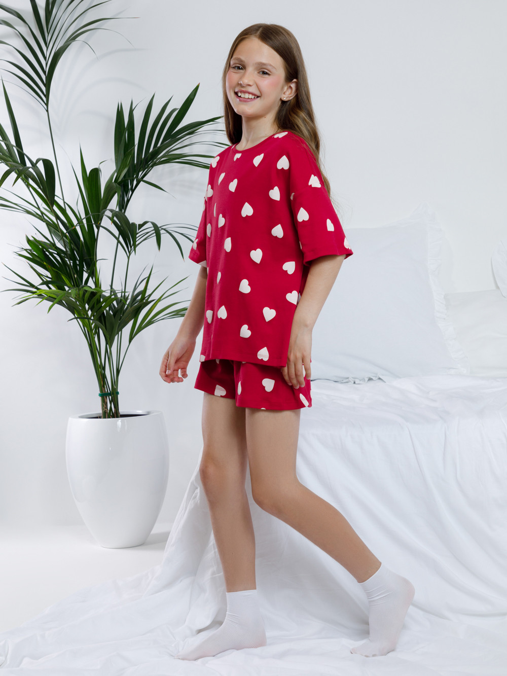 Пижама для девочки, артикул: МП 1655-1, цвет: красный, фото 3