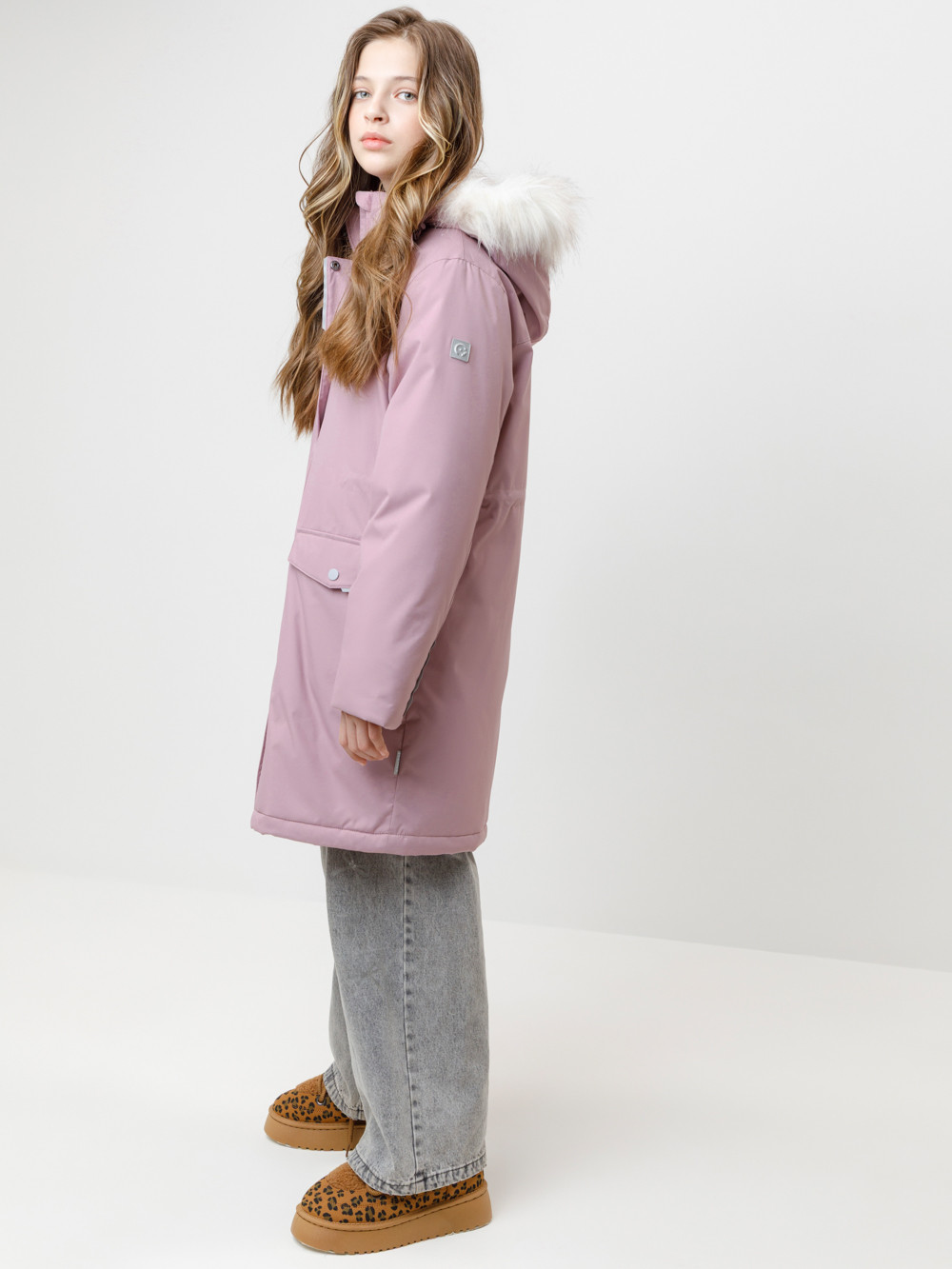 Пальто для девочки, артикул: ВК 38107/10 ГР, цвет: светло-розовый, фото 3