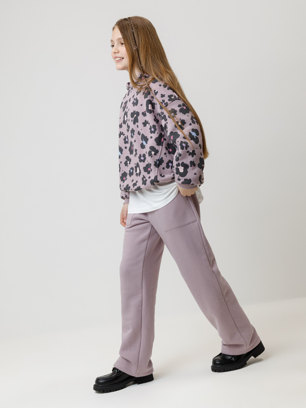 Худи для девочки, артикул: КР 302869, цвет: фиолетовый, фото 3