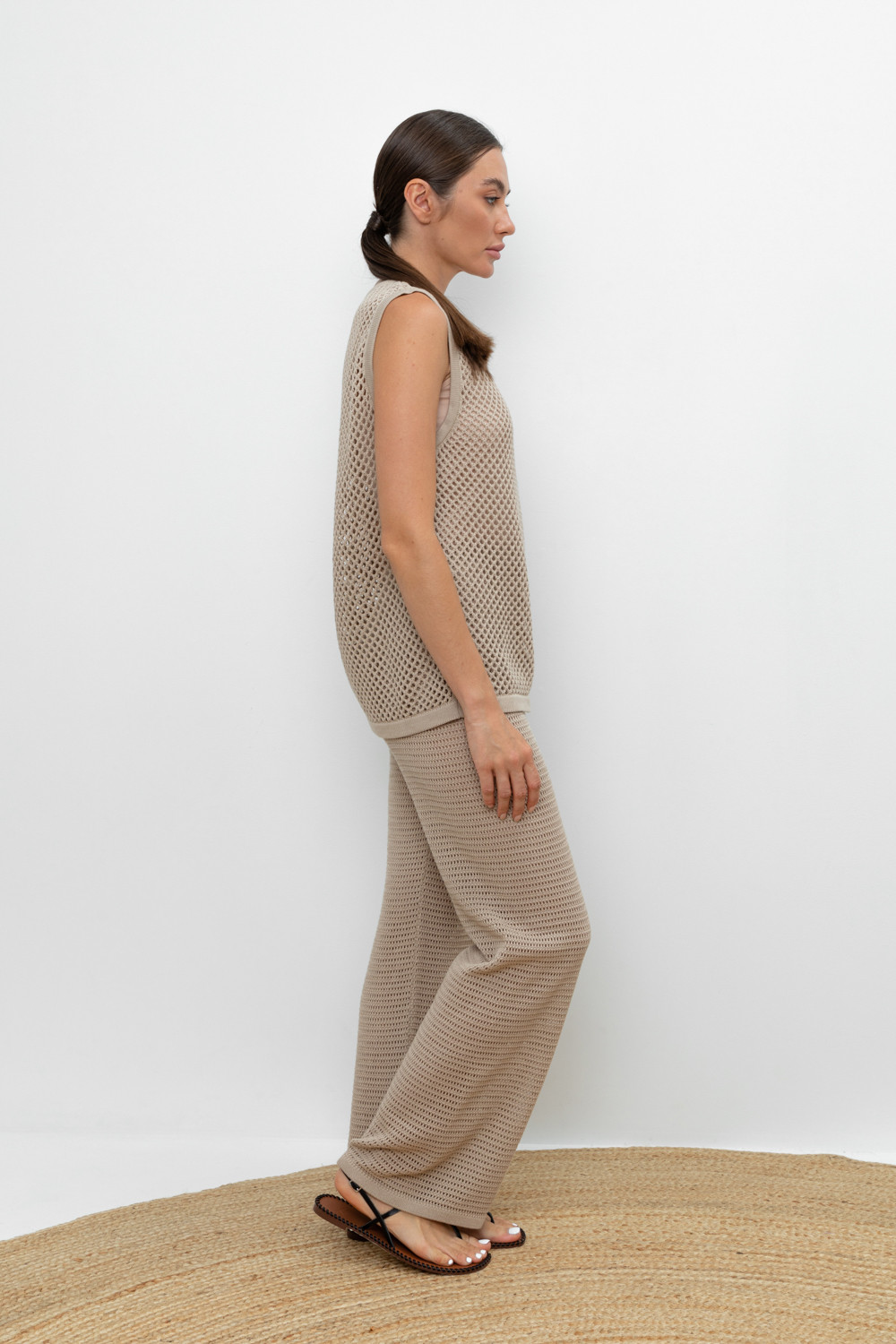 Брюки женские для мам, артикул: ЕВ 429, цвет: бежевый, фото 3