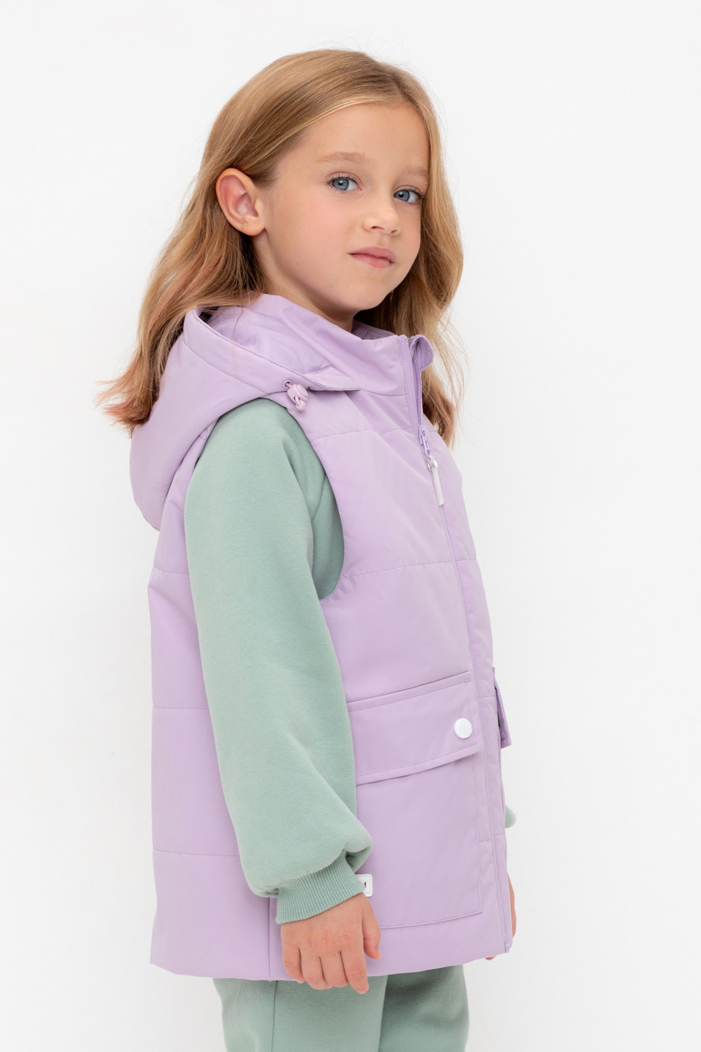 Жилет для девочки, артикул: ВК 35011/12 ГР (98-128), цвет: фиолетовый, фото 3