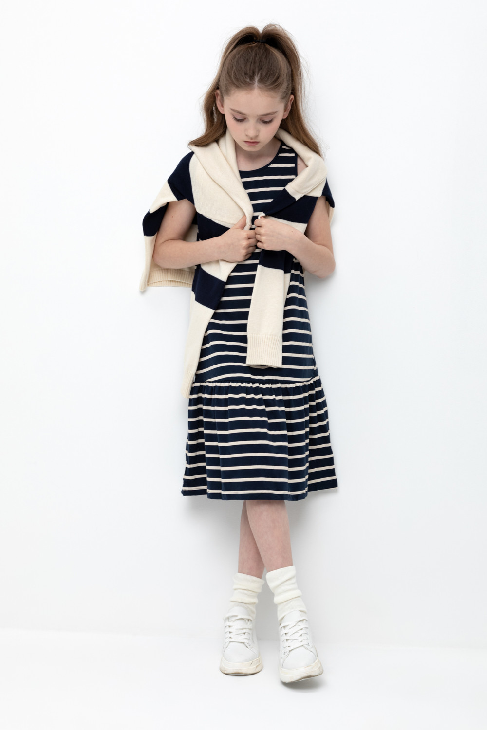 Сарафан для девочки, артикул: КР 5803, цвет: темно-синий, фото 3