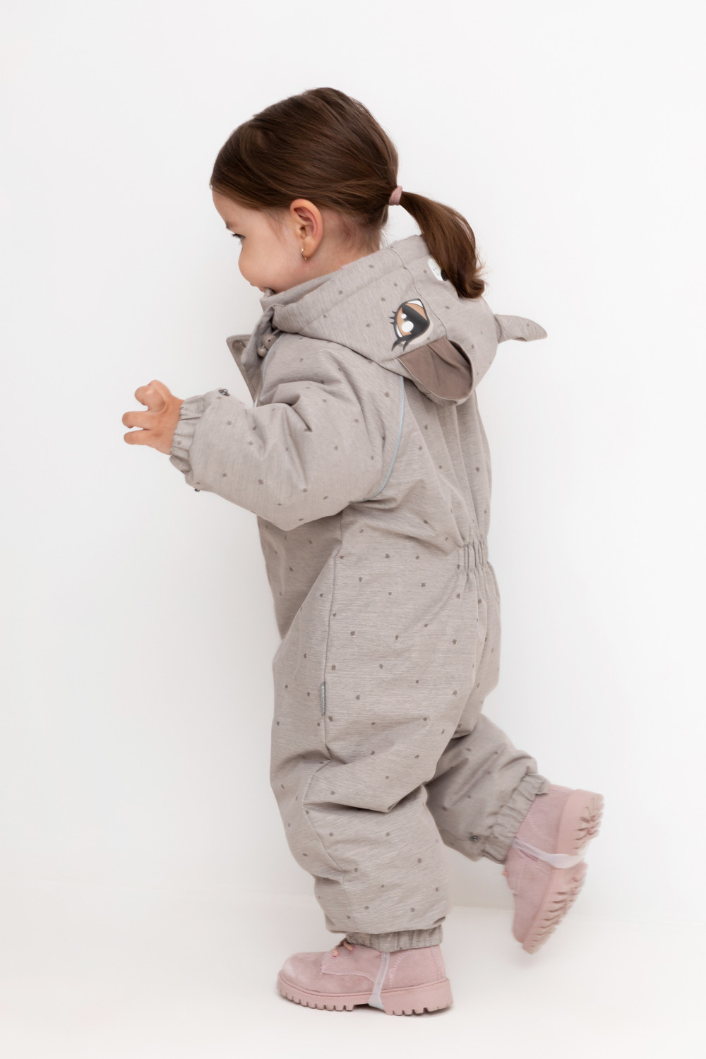 Комбинезоны утепленные для девочки, артикул: ВК 60115/н/2 ГР, цвет: светло-бежевый, фото 3