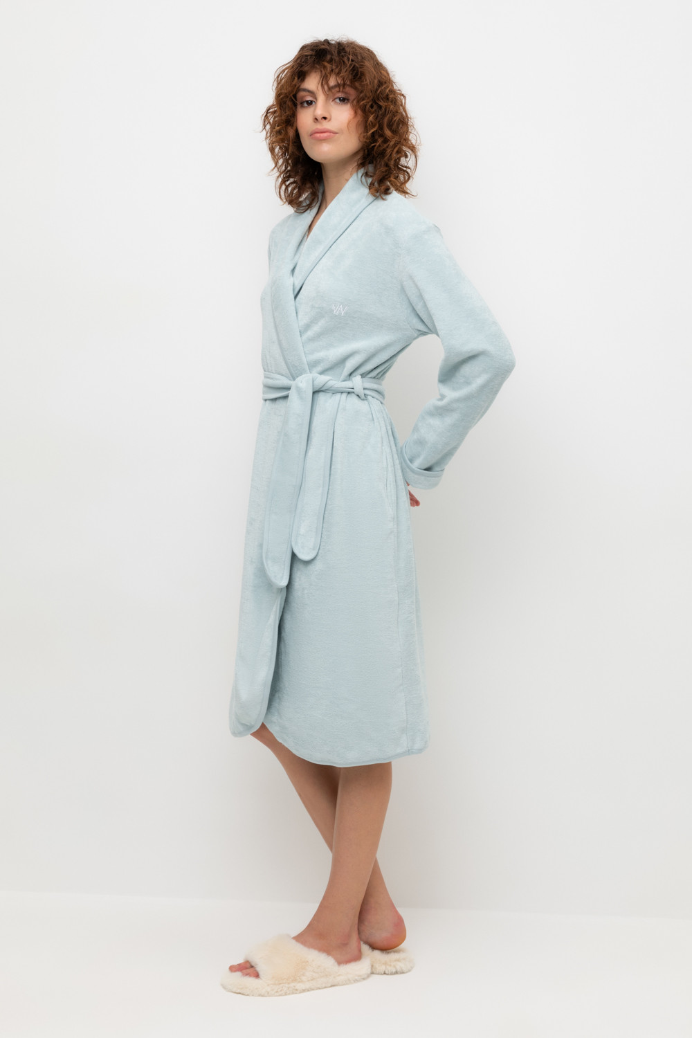 Халаты женские для мам, артикул: Е 50001/24, цвет: голубой, фото 3
