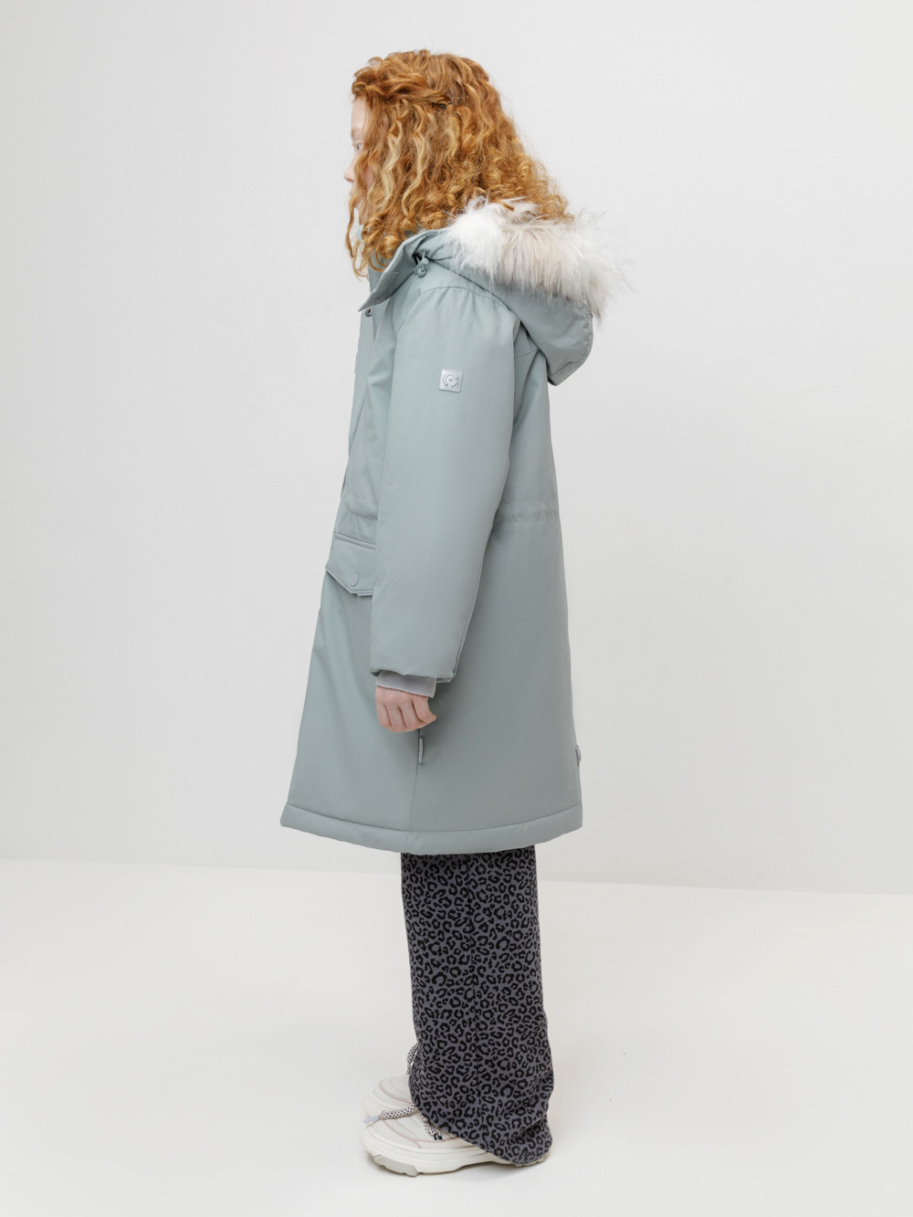 Пальто для девочки, артикул: ВК 38107/11 ГР, цвет: зеленый, фото 3