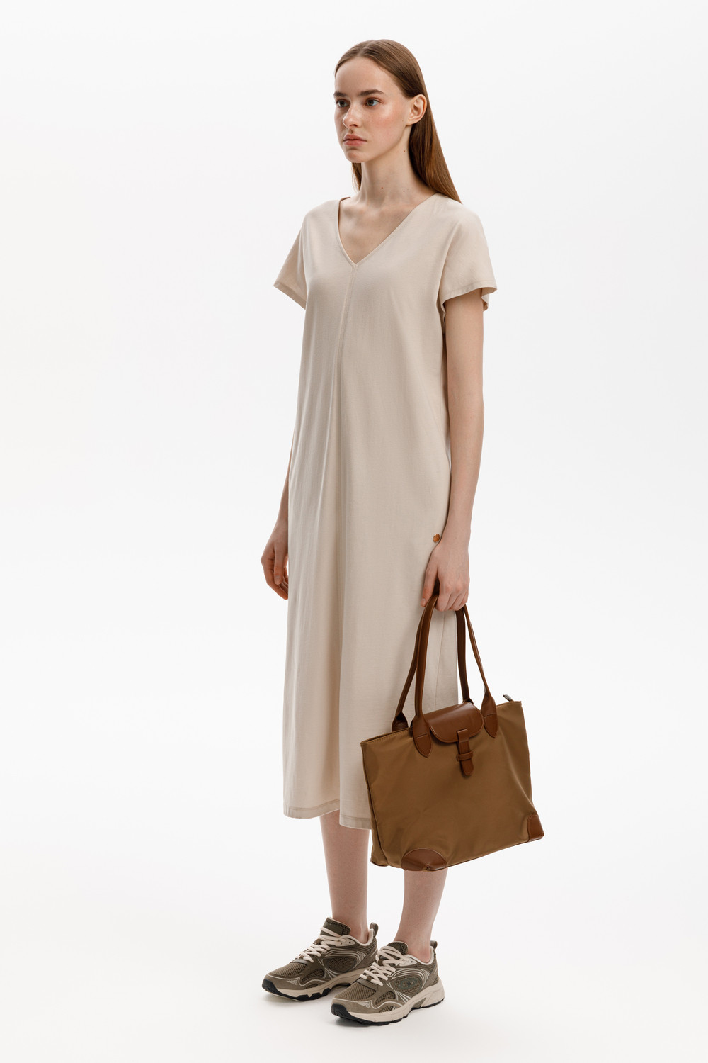 Платья женские для мам, артикул: ЕВТ 5030, цвет: бежевый, фото 3