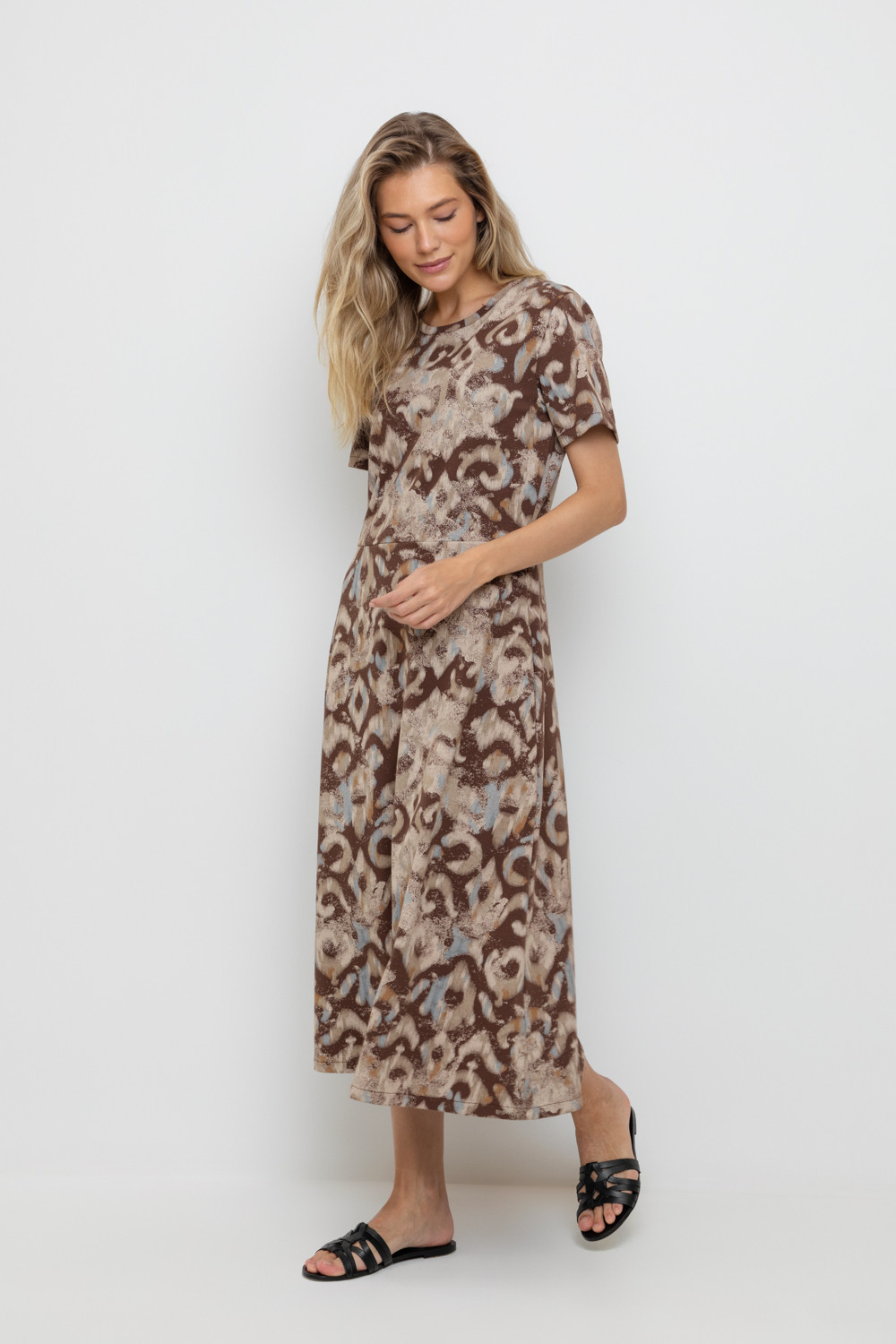 Платья женские для мам, артикул: ЕВТ 5051, цвет: кофейный, фото 3