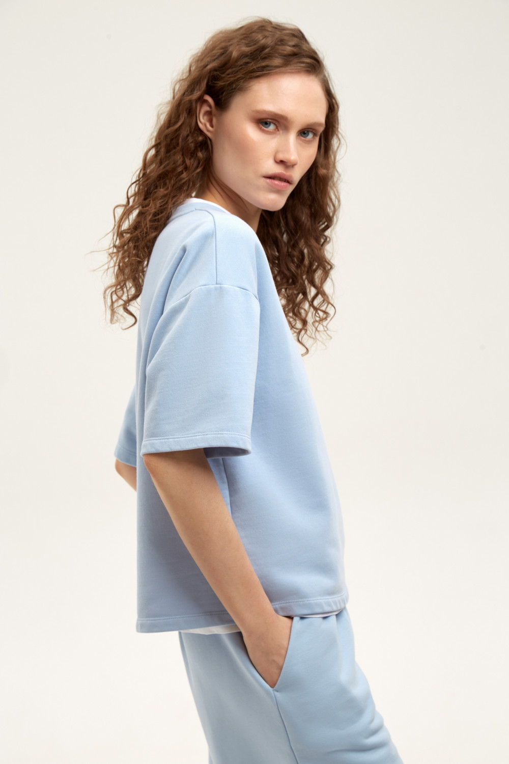 Джемперы женские для мам, артикул: ЕВТ 3319, цвет: голубой, фото 3